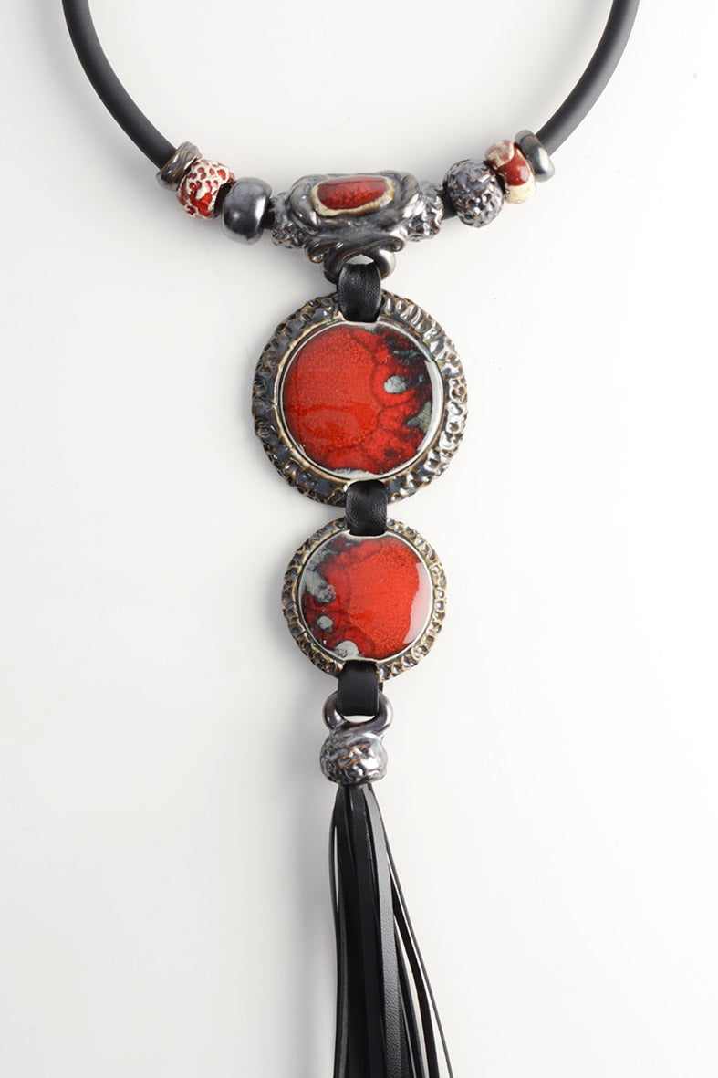 Big Red Necklace for Elegant Outfit