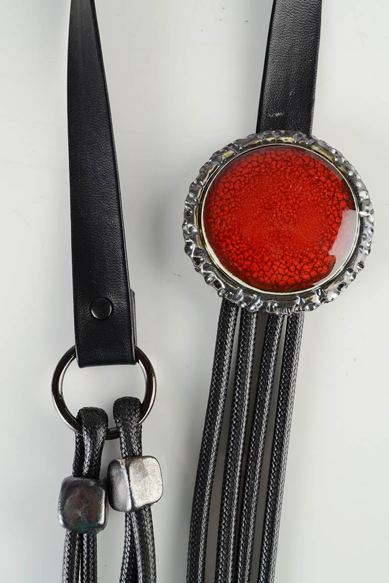 Wrap Around Necklace with Red Accent