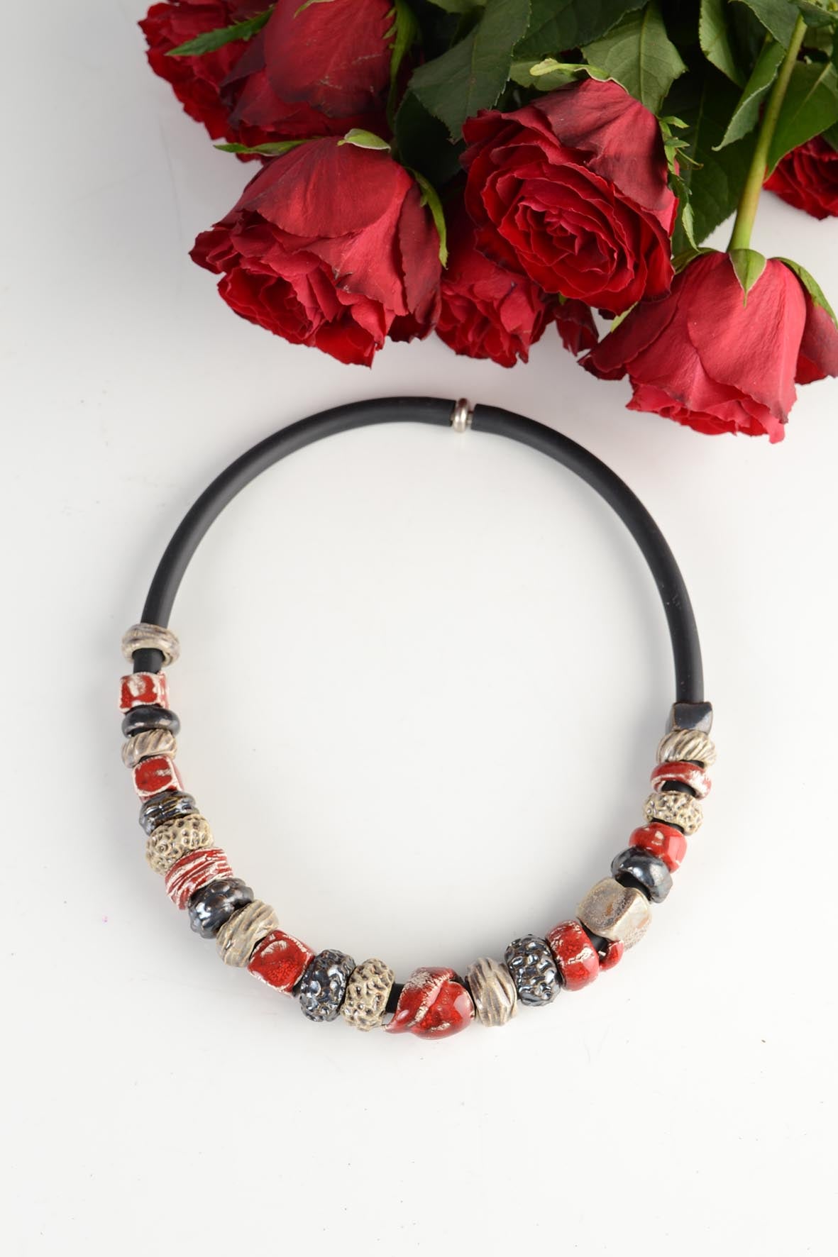 Red Beaded Designer Necklace