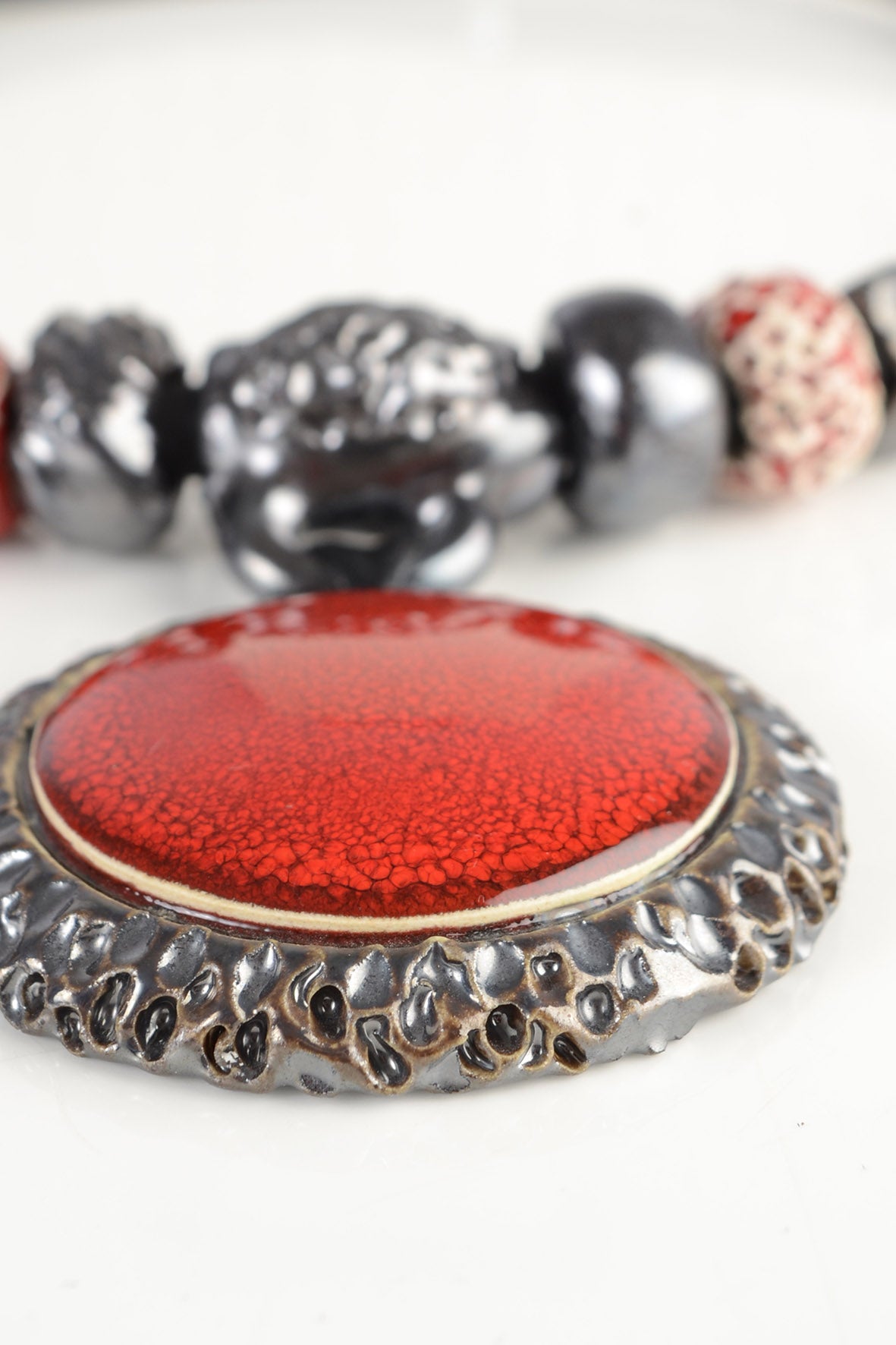 Red Bold Statement Necklace for Women