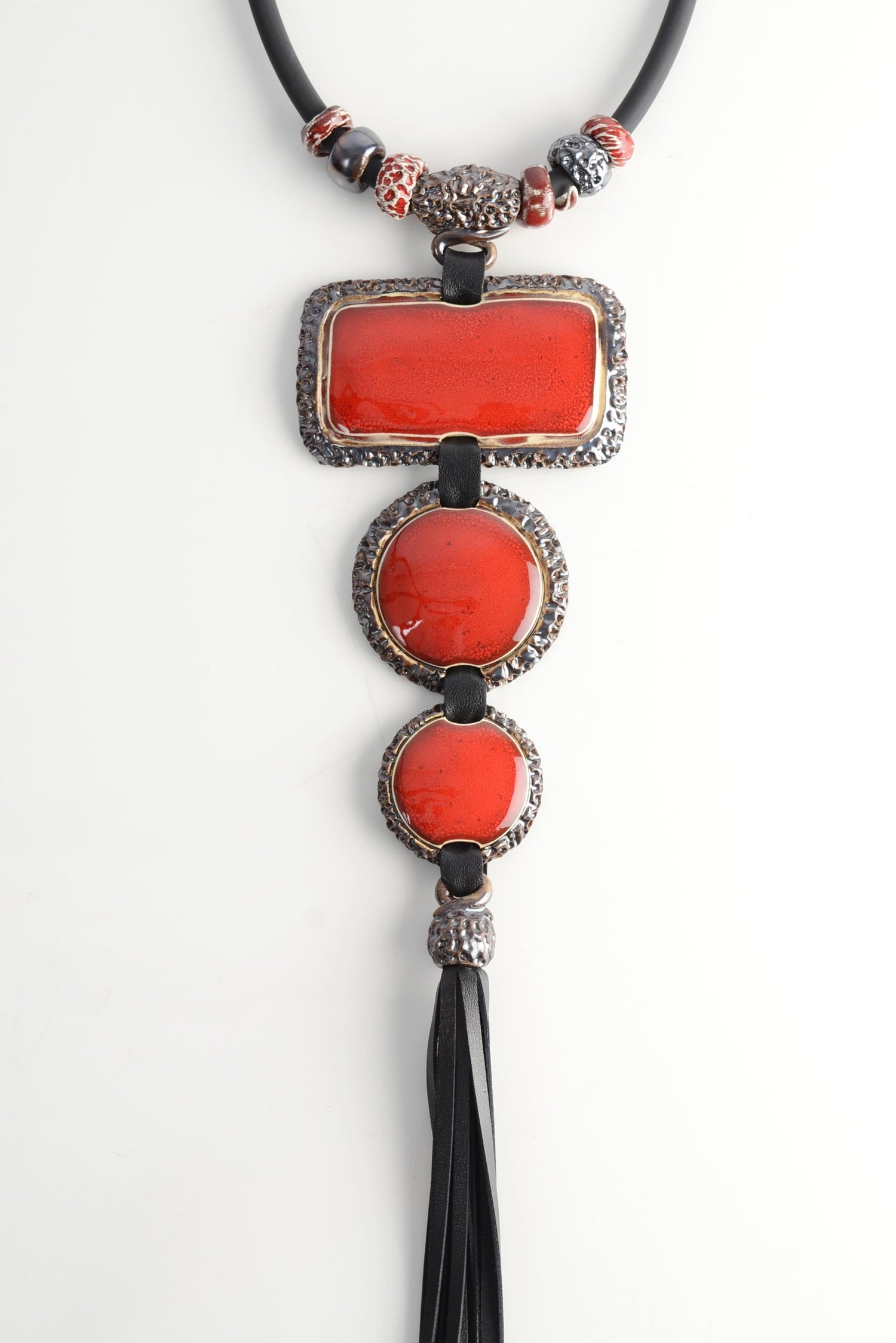 Red Extremely Oversize Necklace