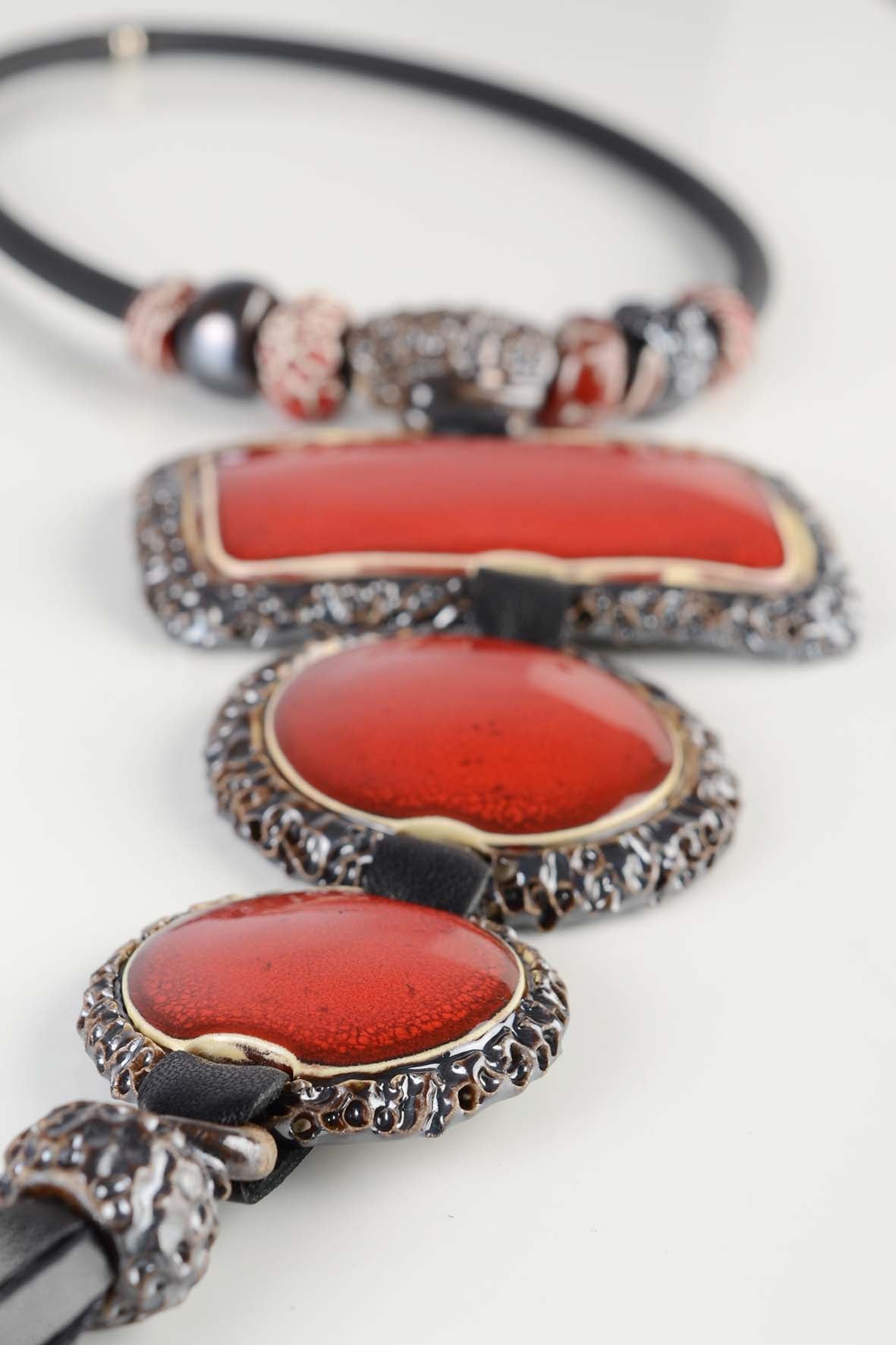 Red Extremely Oversize Necklace