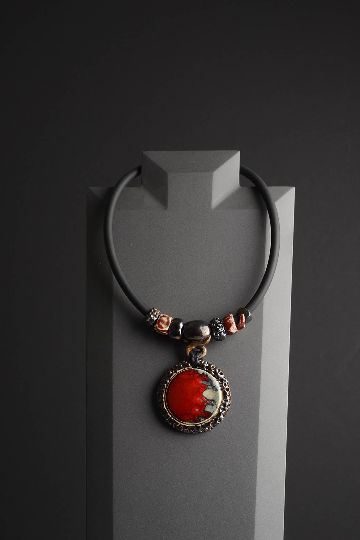 Red Handmade Author’s Necklace for Women