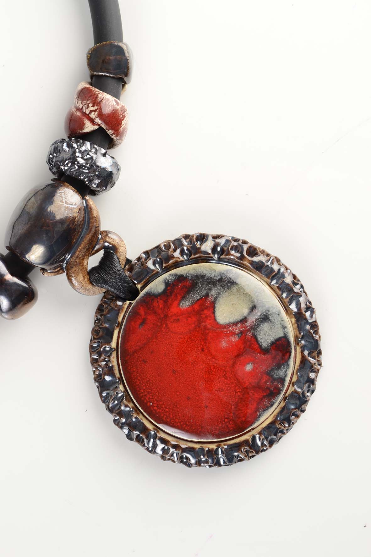 Red Handmade Author’s Necklace for Women