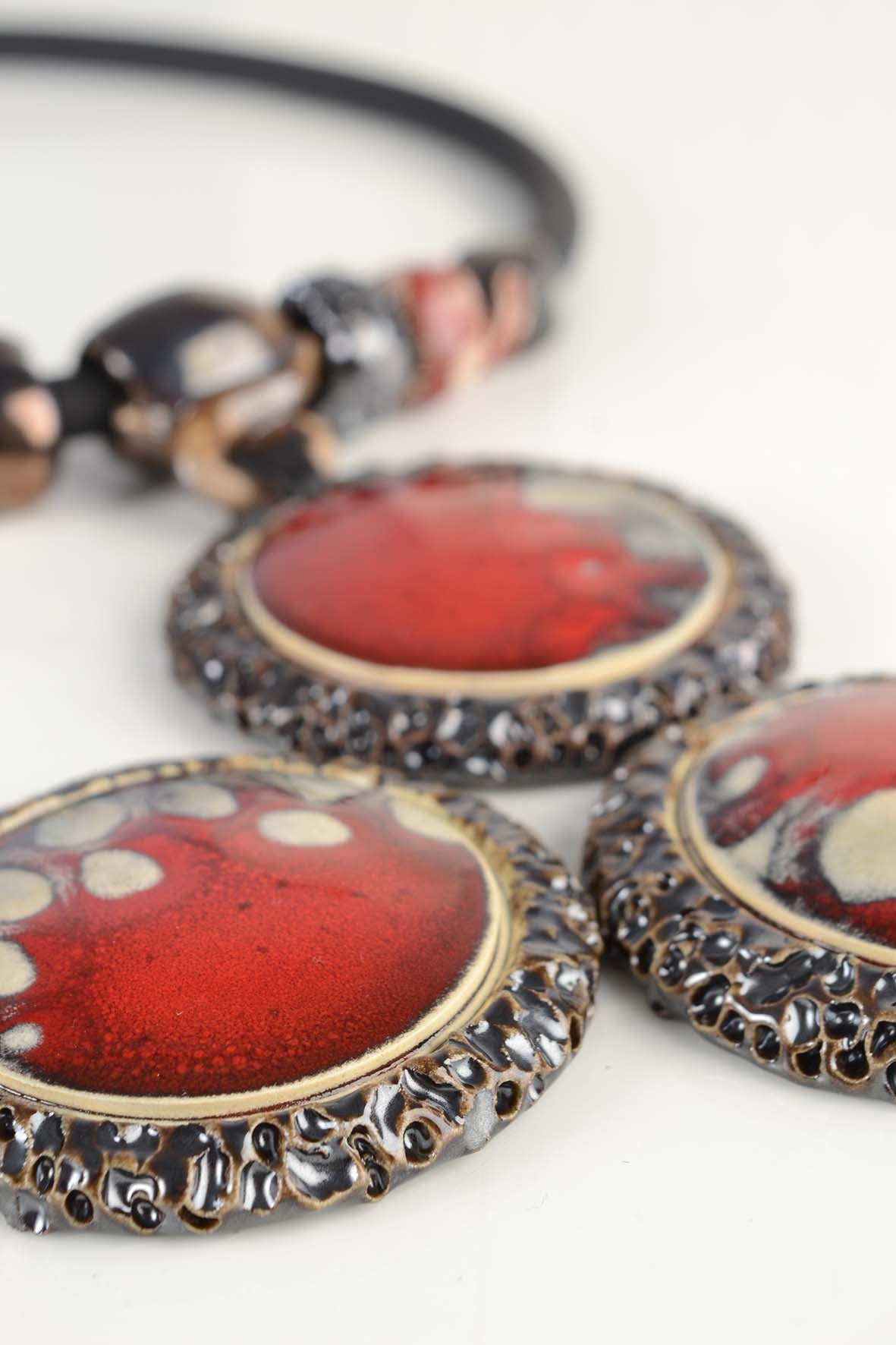 Red Handmade Author’s Necklace for Women