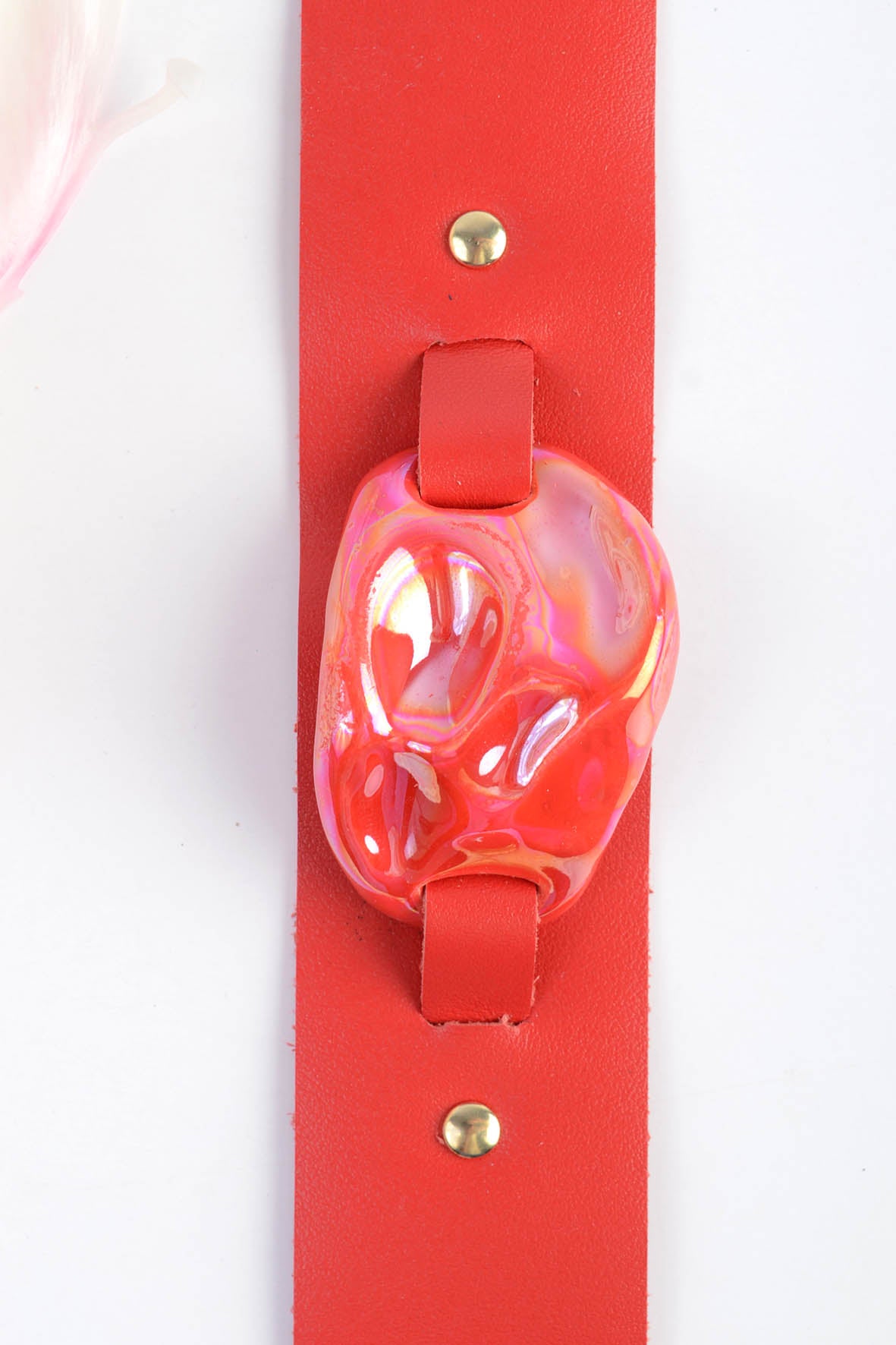 Red Leather Bohemian Style Bracelet