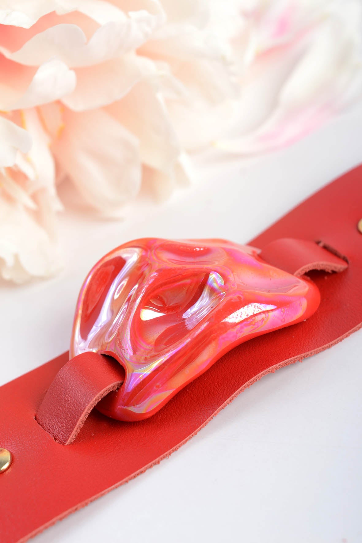 Red Leather Bohemian Style Bracelet
