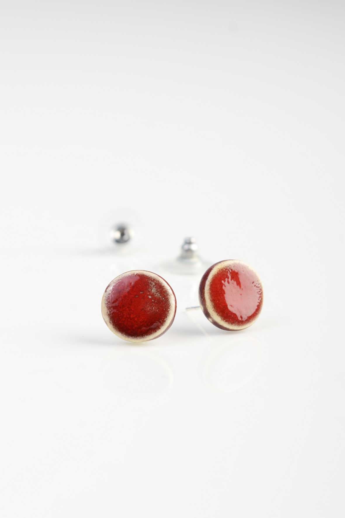 Red Earrings Studs