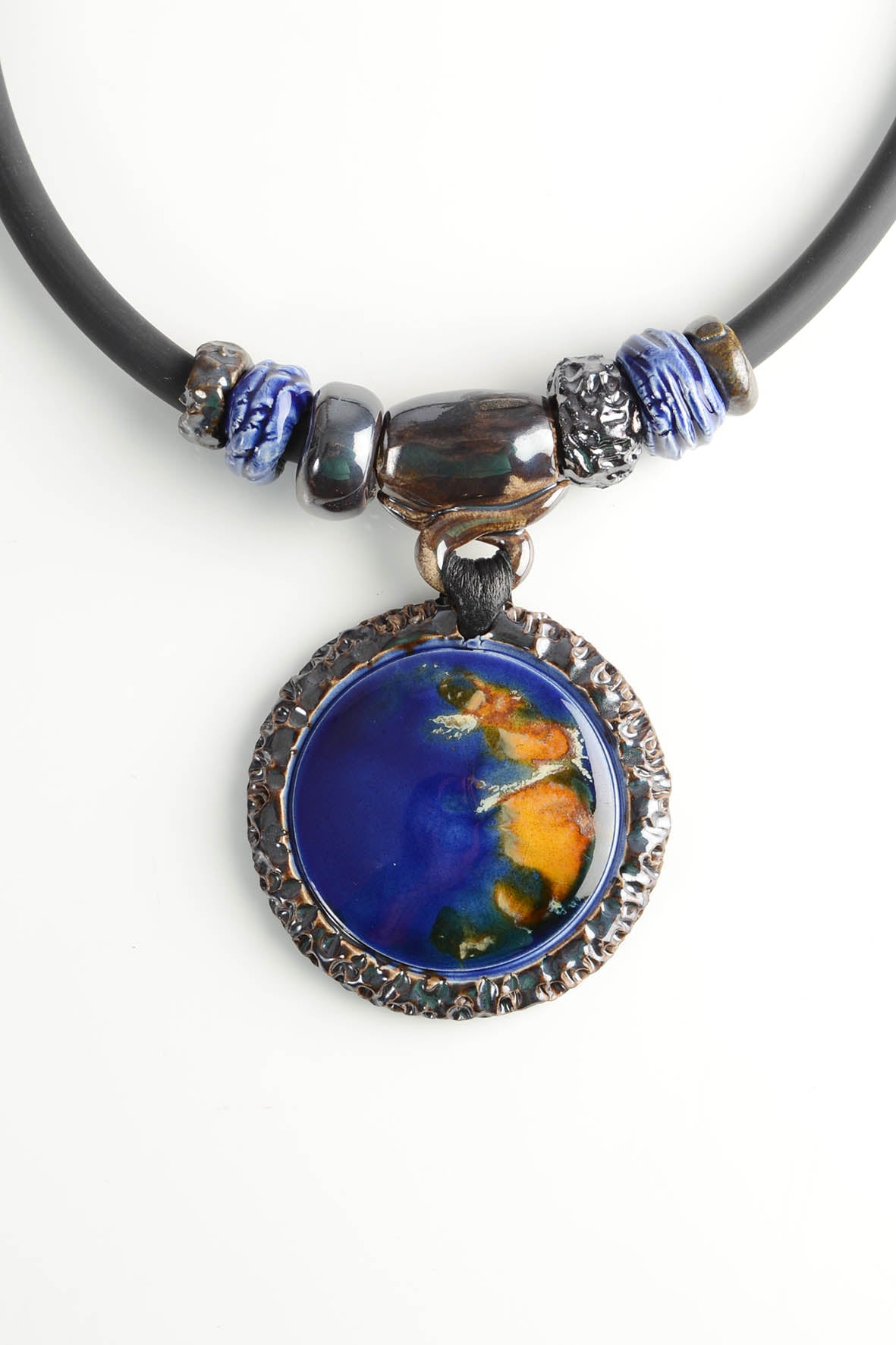 Royal Blue Necklace – Navy Blue Bohemian Pendant for Women