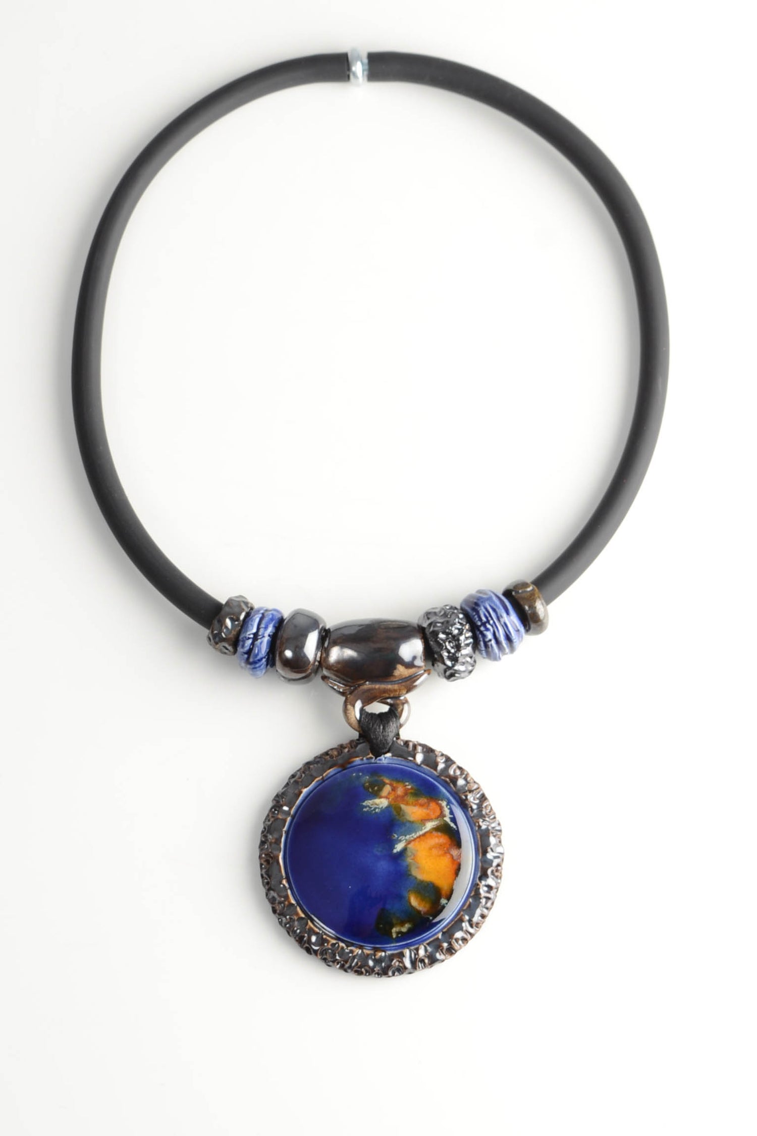 Royal Blue Necklace – Navy Blue Bohemian Pendant for Women