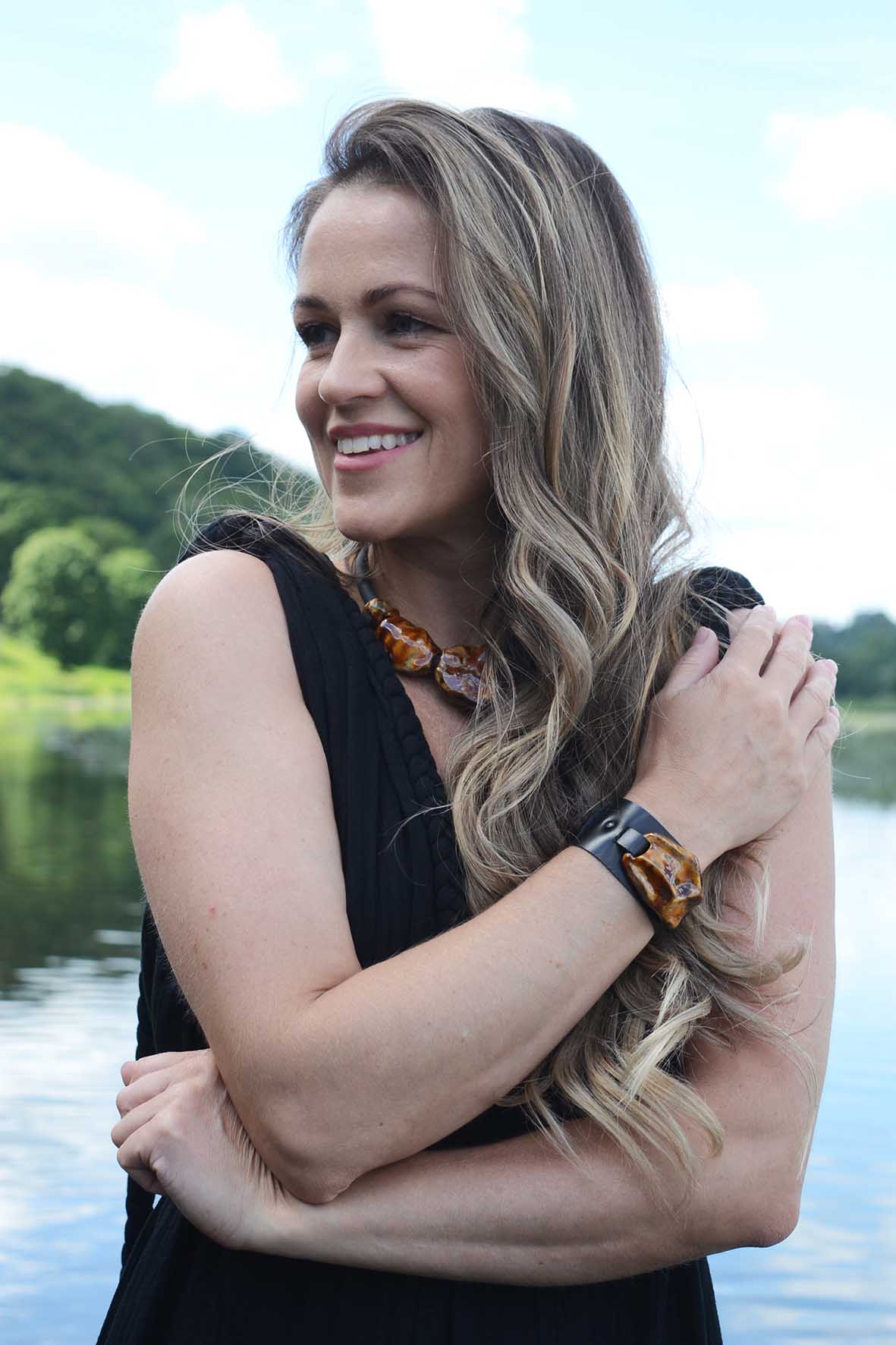 Rustic Brown Ceramic Bracelet