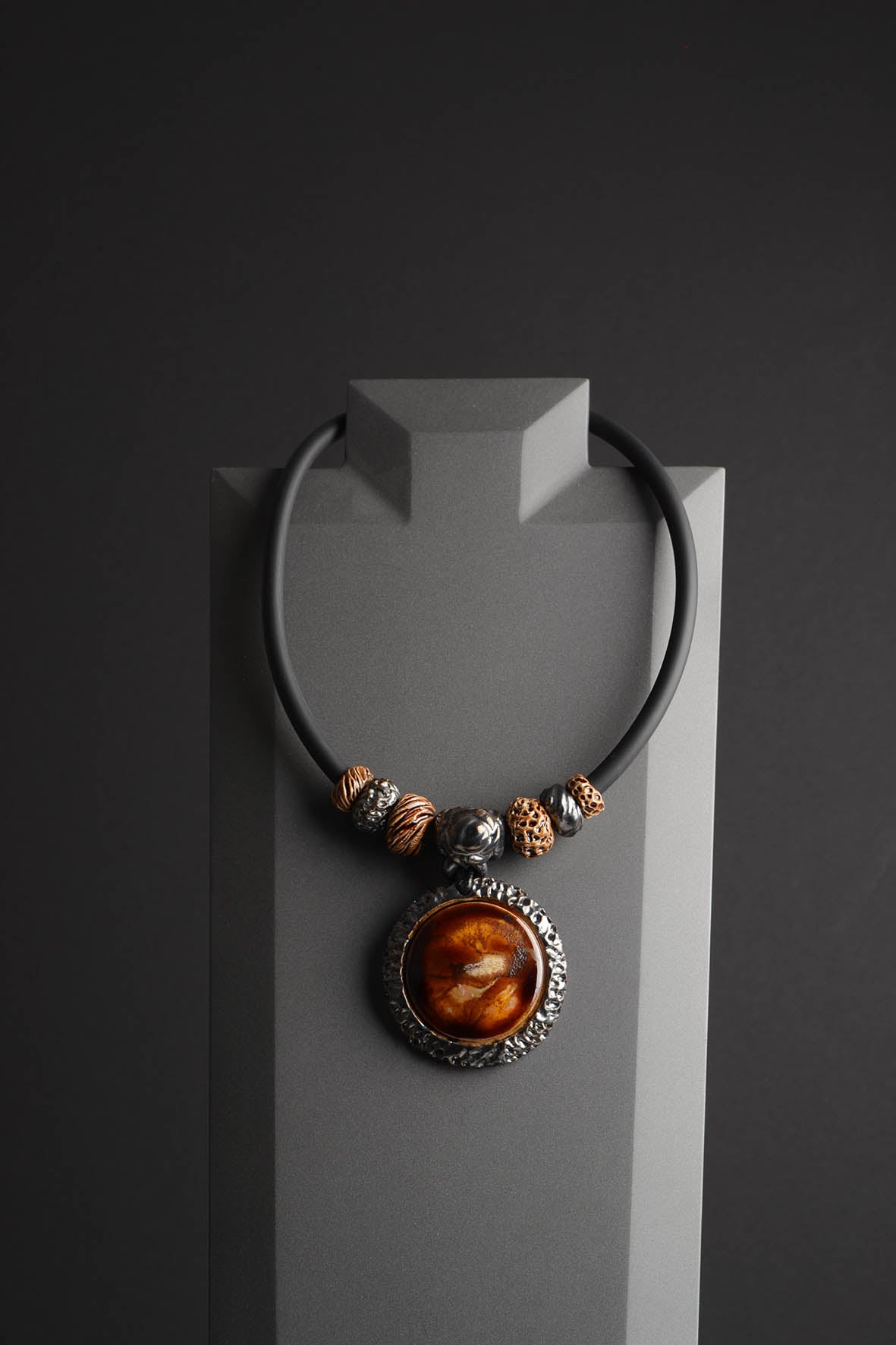Bold Statement Brown Pendant Necklace for Women
