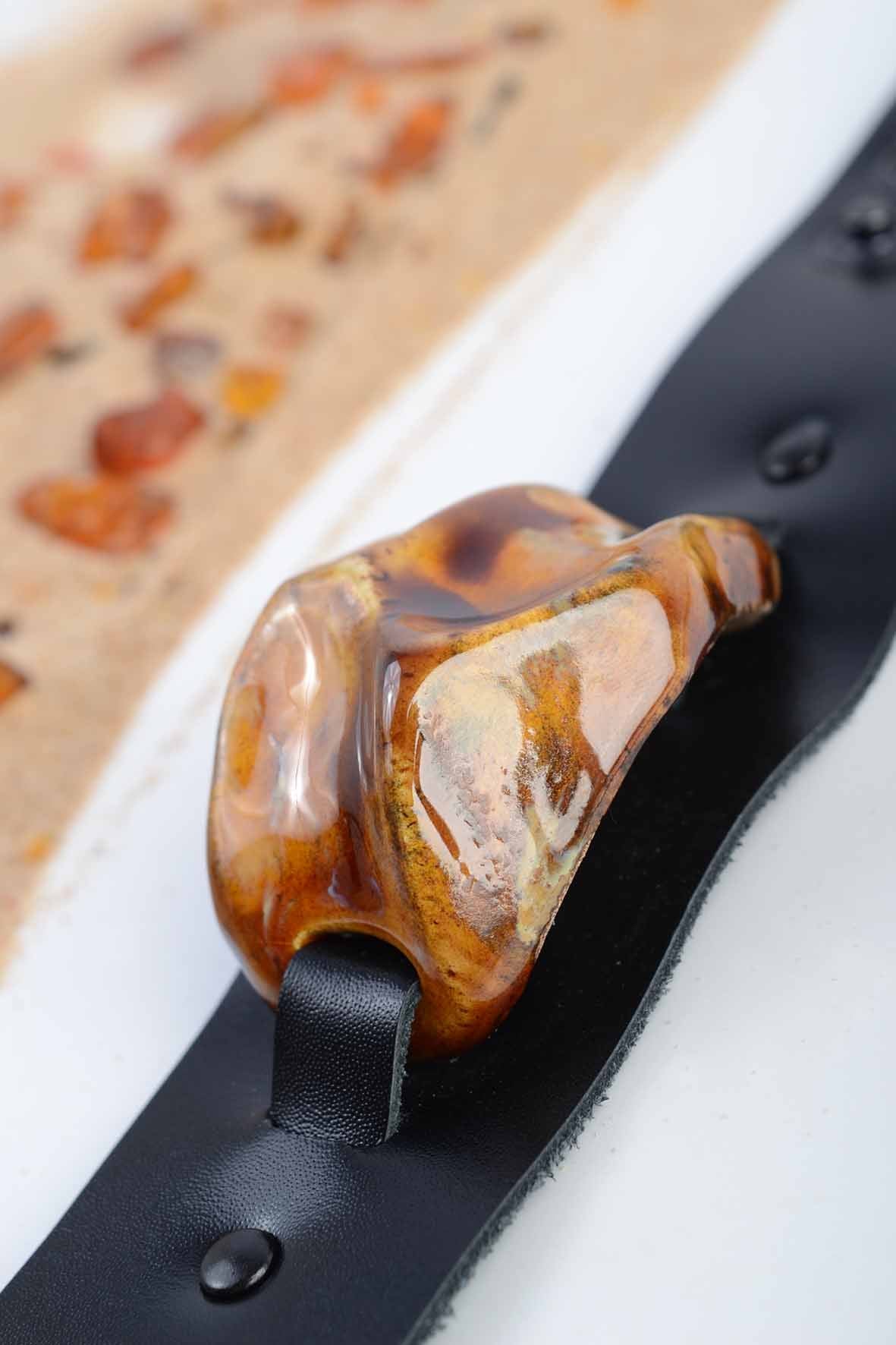 Rustic Brown Ceramic Bracelet