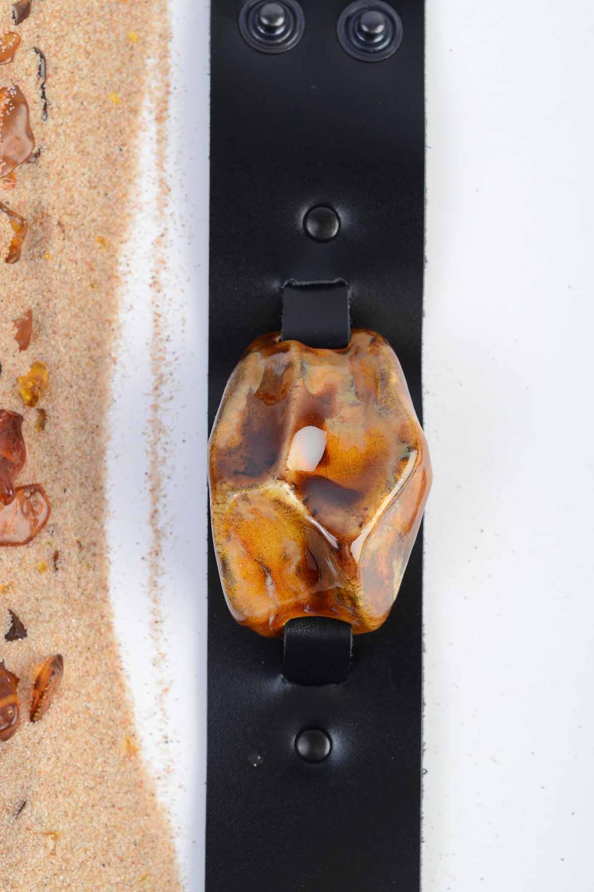 Rustic Brown Ceramic Bracelet