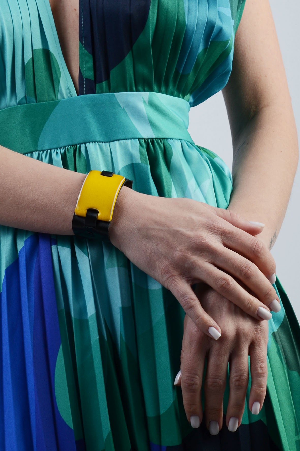Bright Yellow Ceramic Bracelet for Women