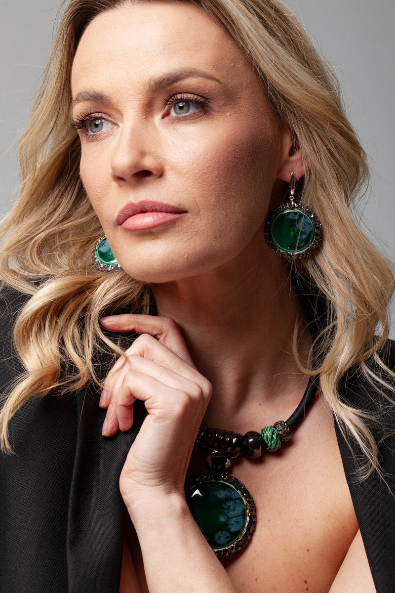 Women Bright Green Necklace Pendant