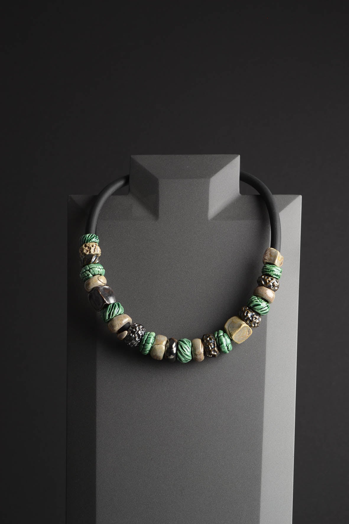 Bright Green Beaded Necklace – Chunky Jewelry for Women
