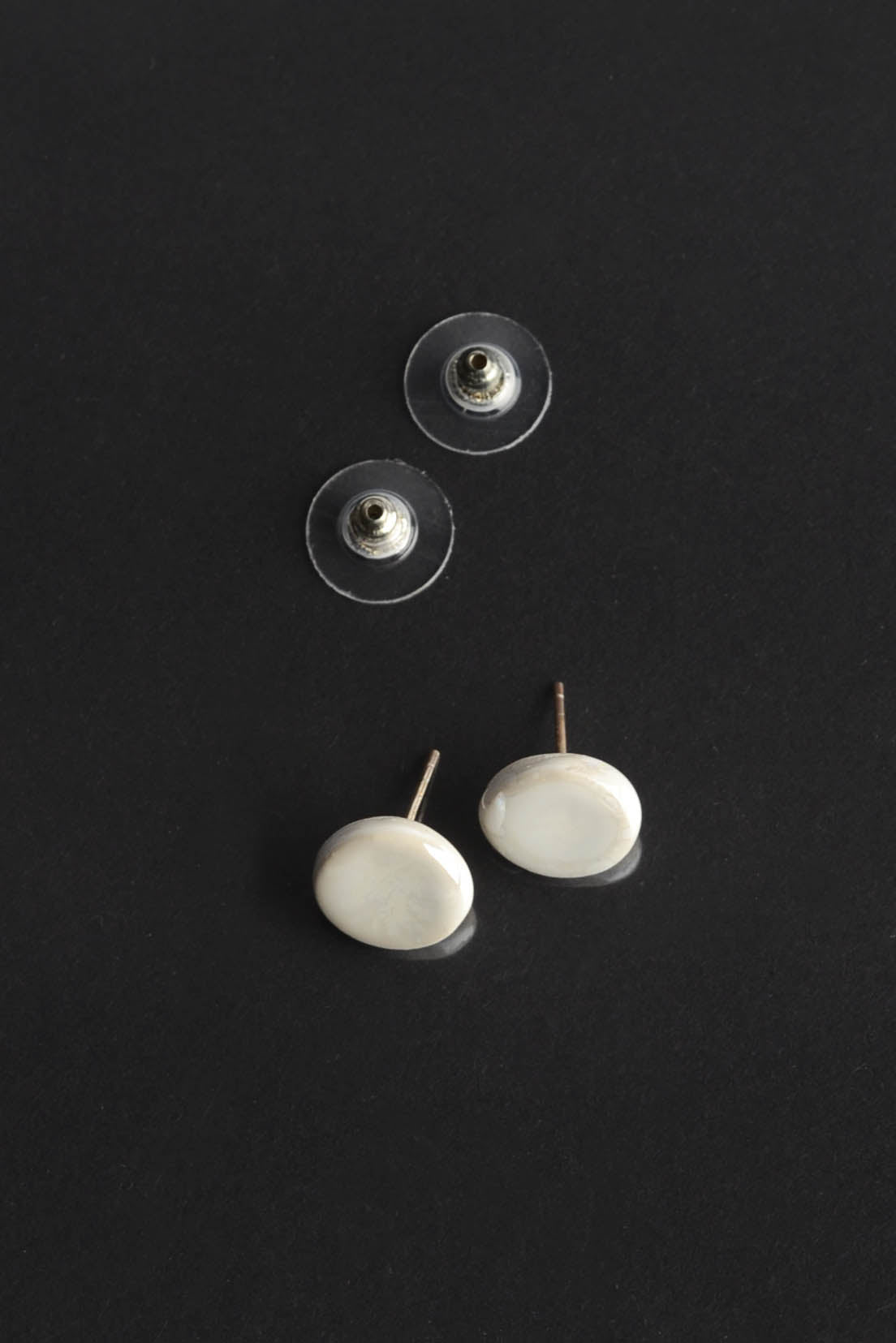 Small White Ceramic Earrings