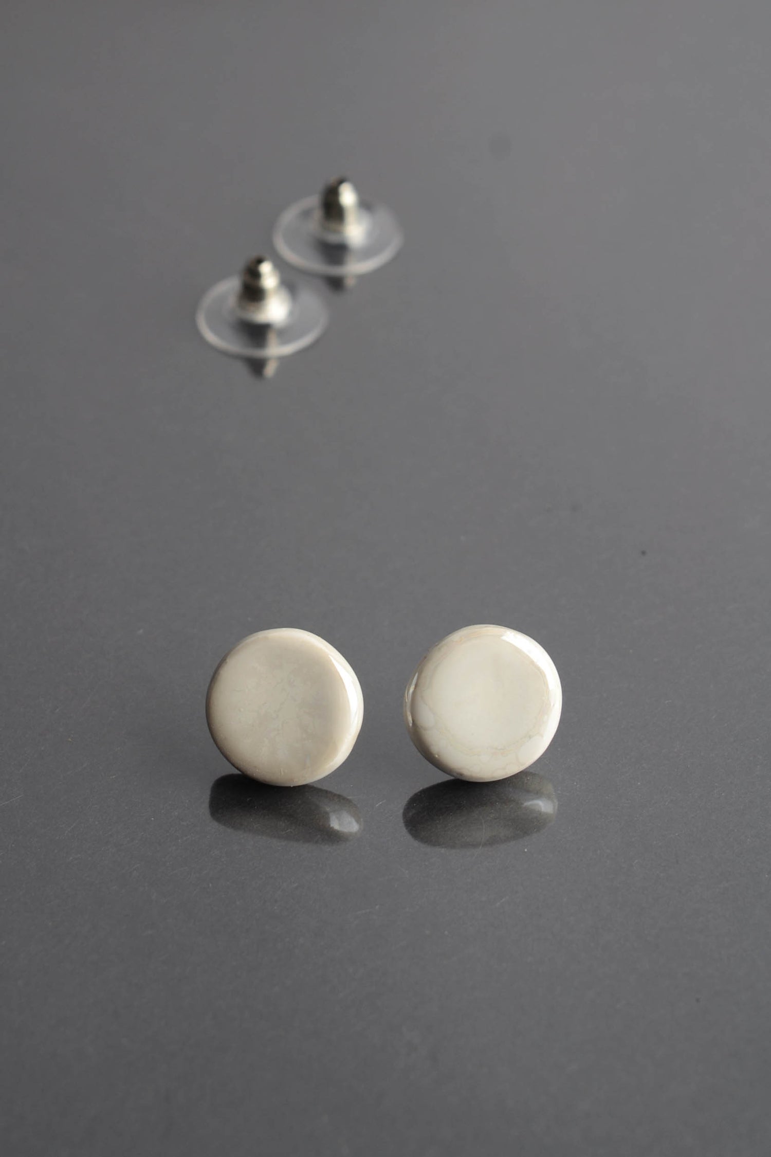 Small White Ceramic Earrings