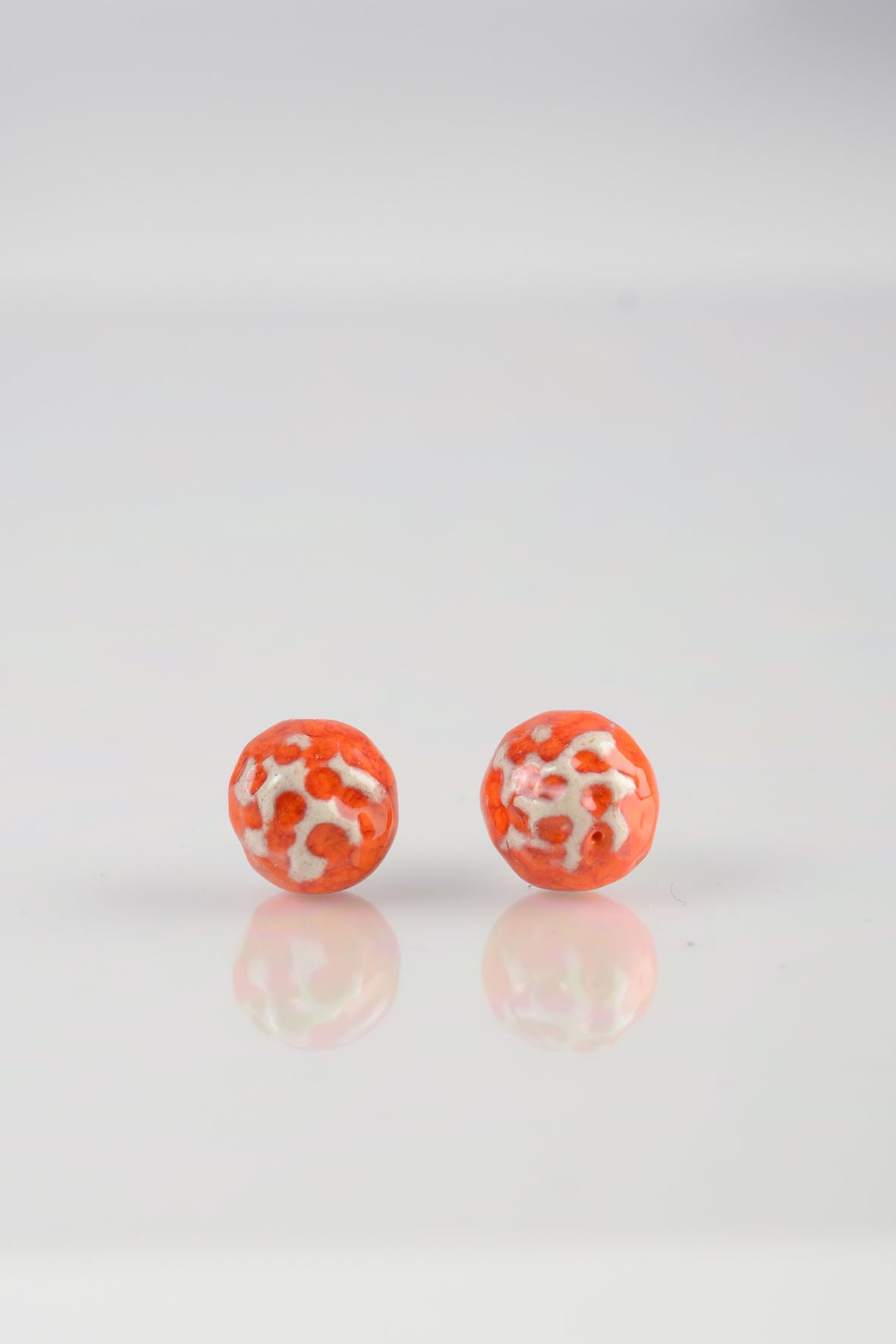 Orange Boho Earrings Studs