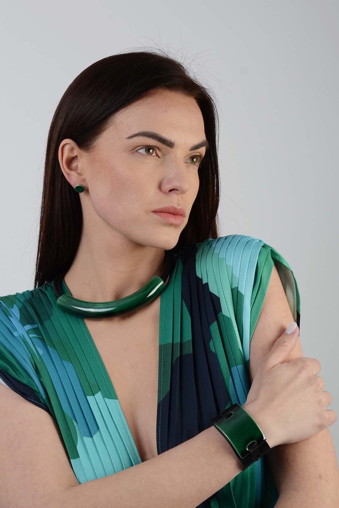 Bright Green Statement Ceramic Bracelet