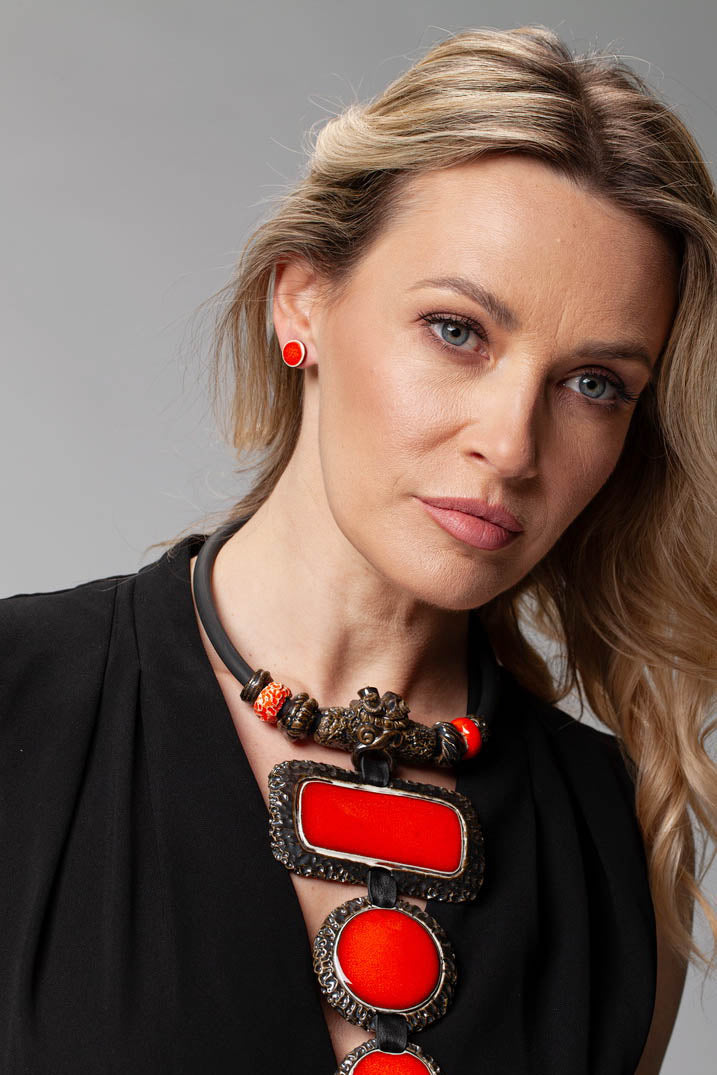 Stud Women's Orange Earrings