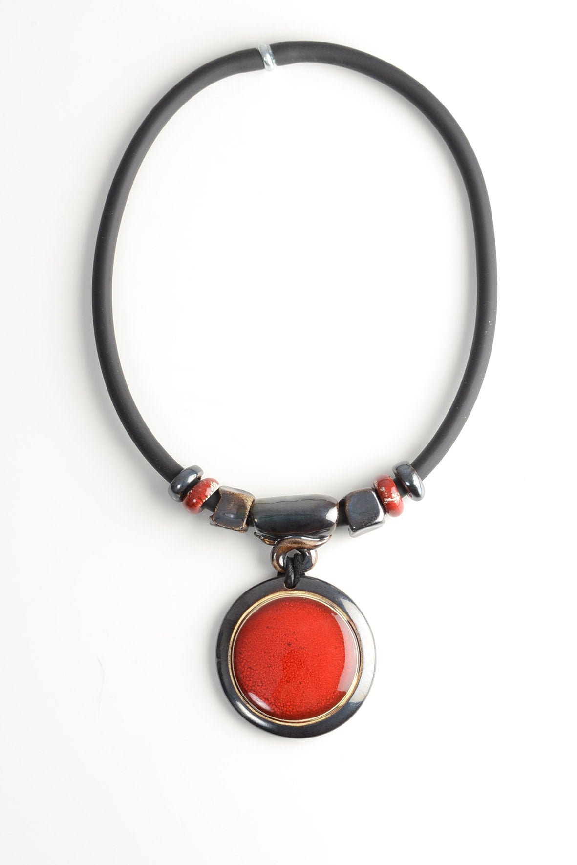 Stunning Red Ceramic Pendant Necklace for Women