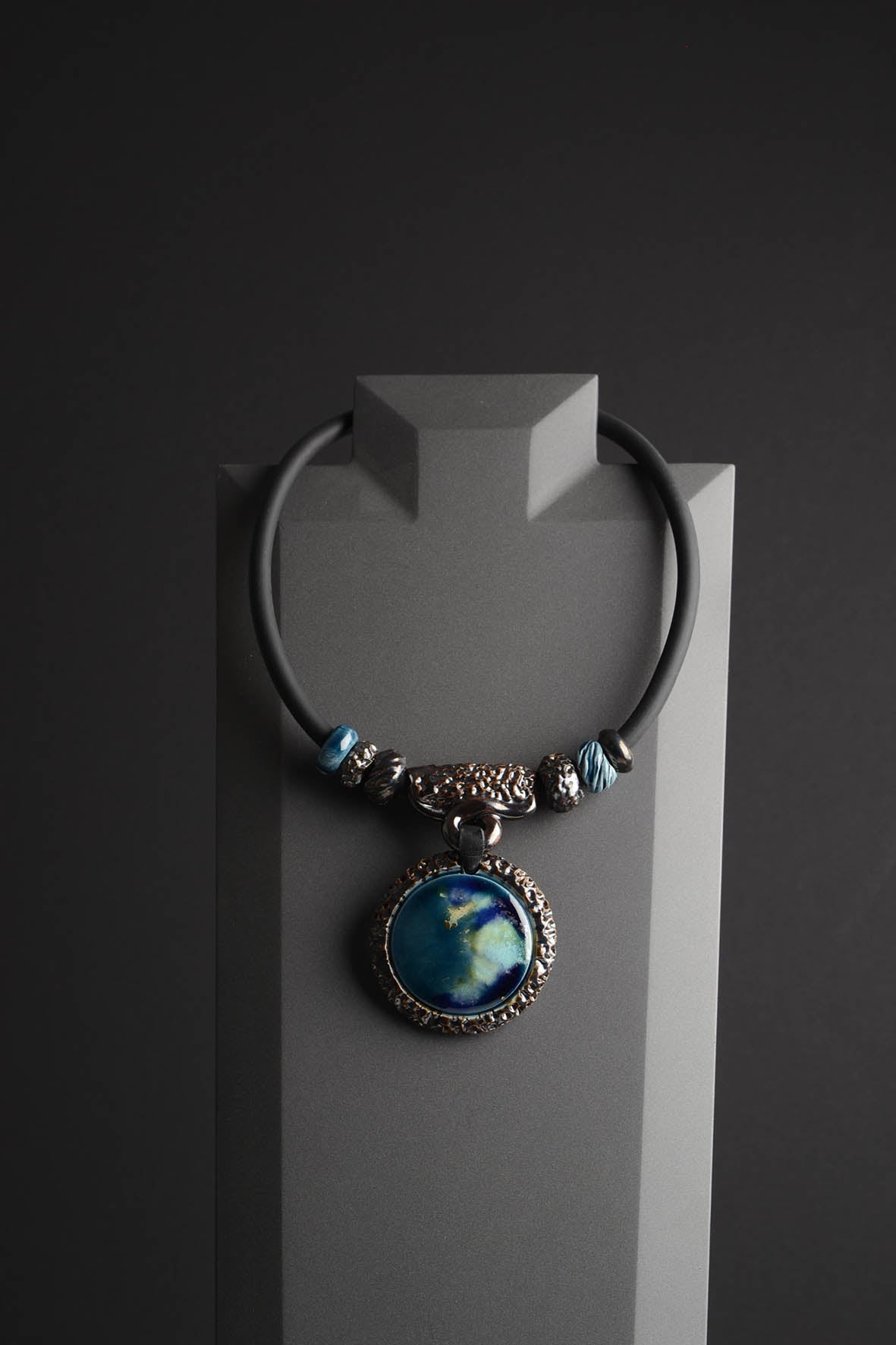 Stylish Massive Women Light Blue Necklace