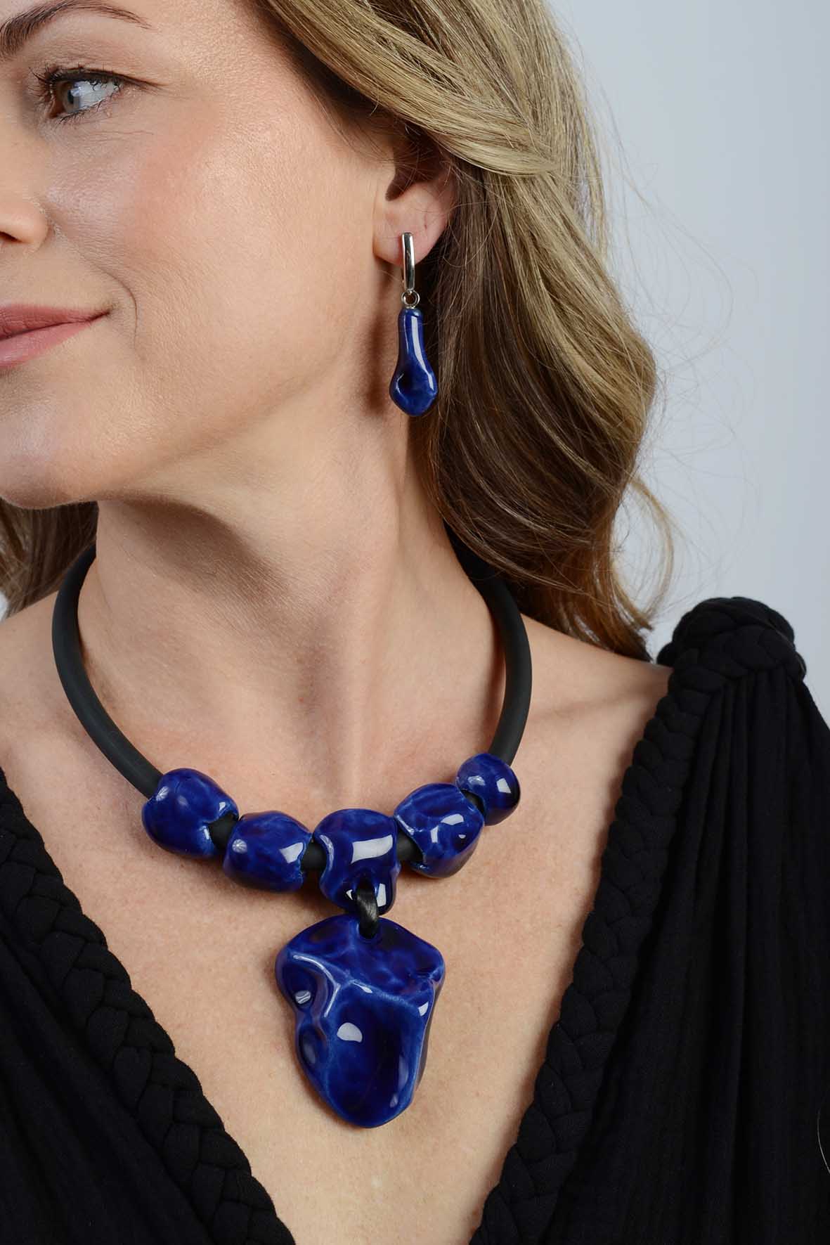 Blue Gemstone Inspired Dangling Earrings