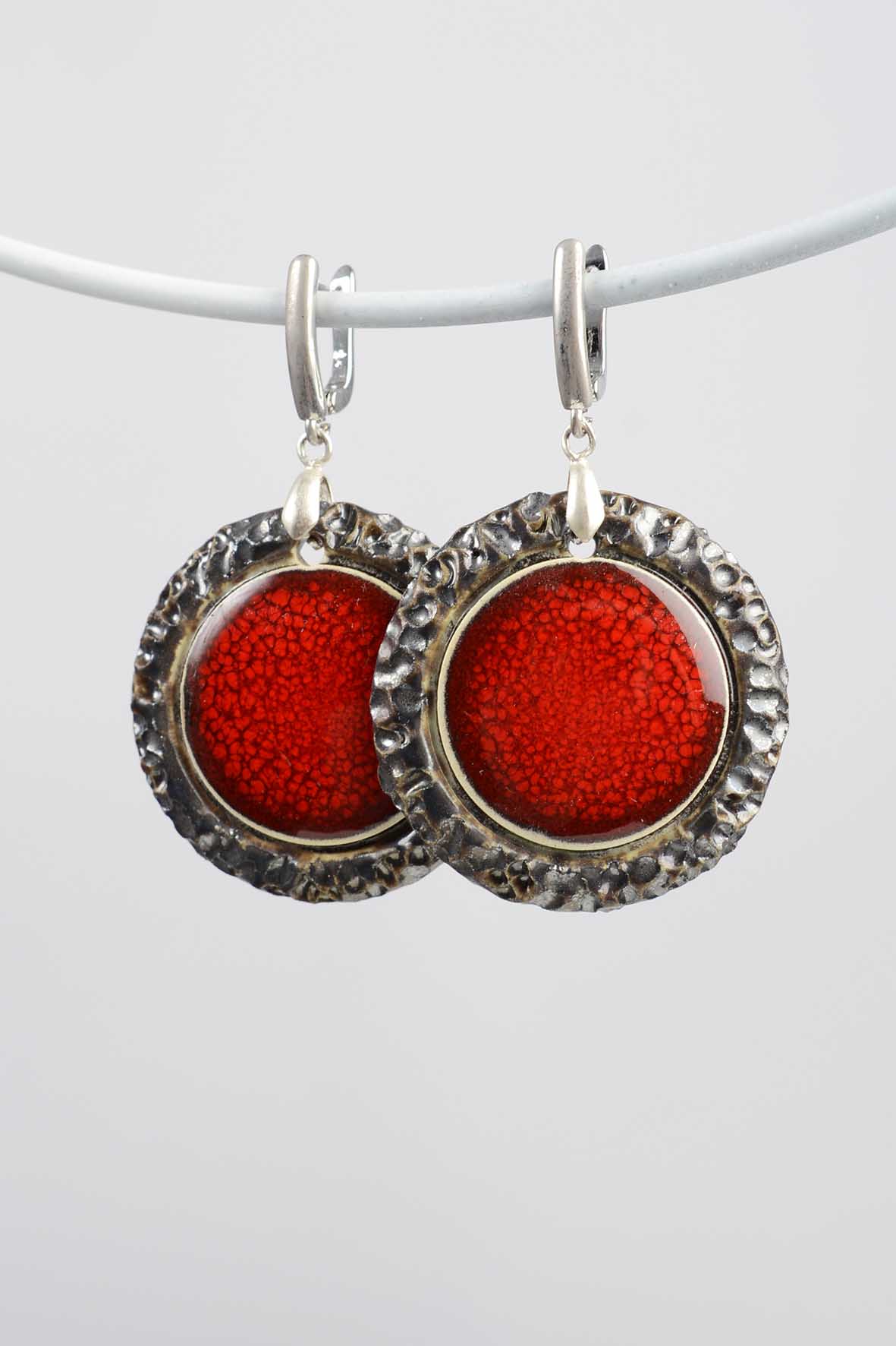 Unique Red Handmade Earrings