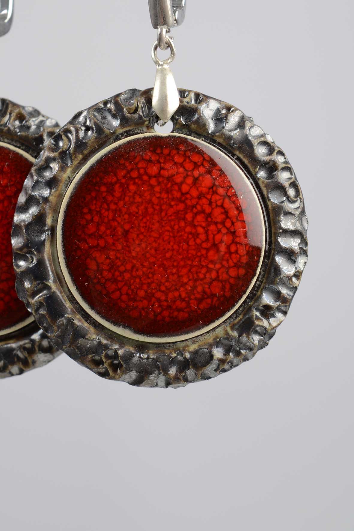 Unique Red Handmade Earrings