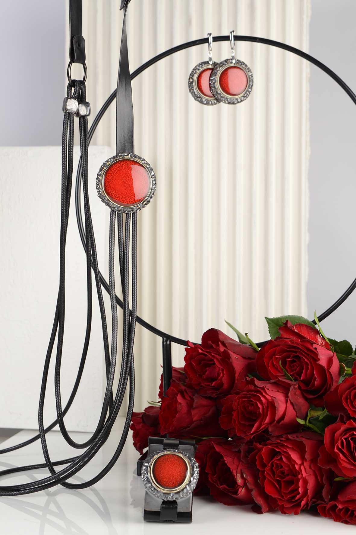 Unique Red Handmade Earrings