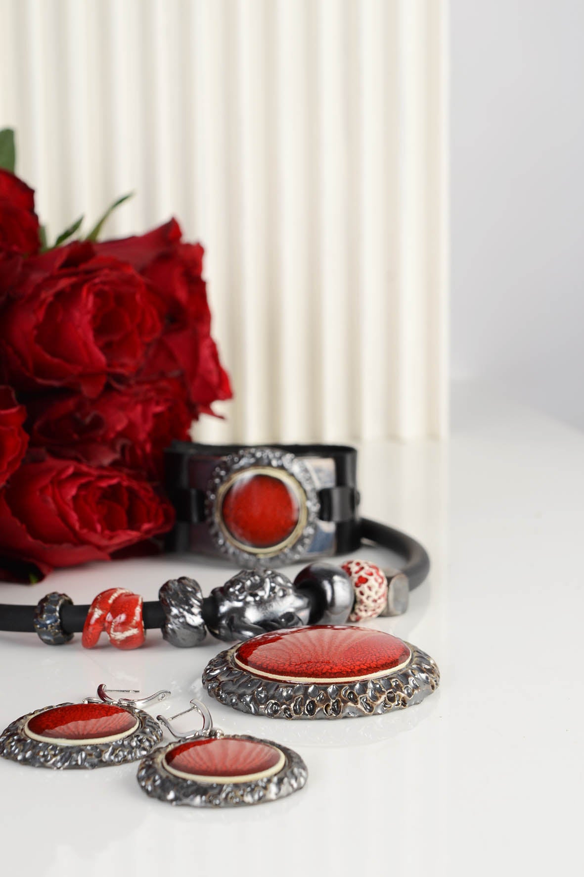 Unique Red Handmade Earrings