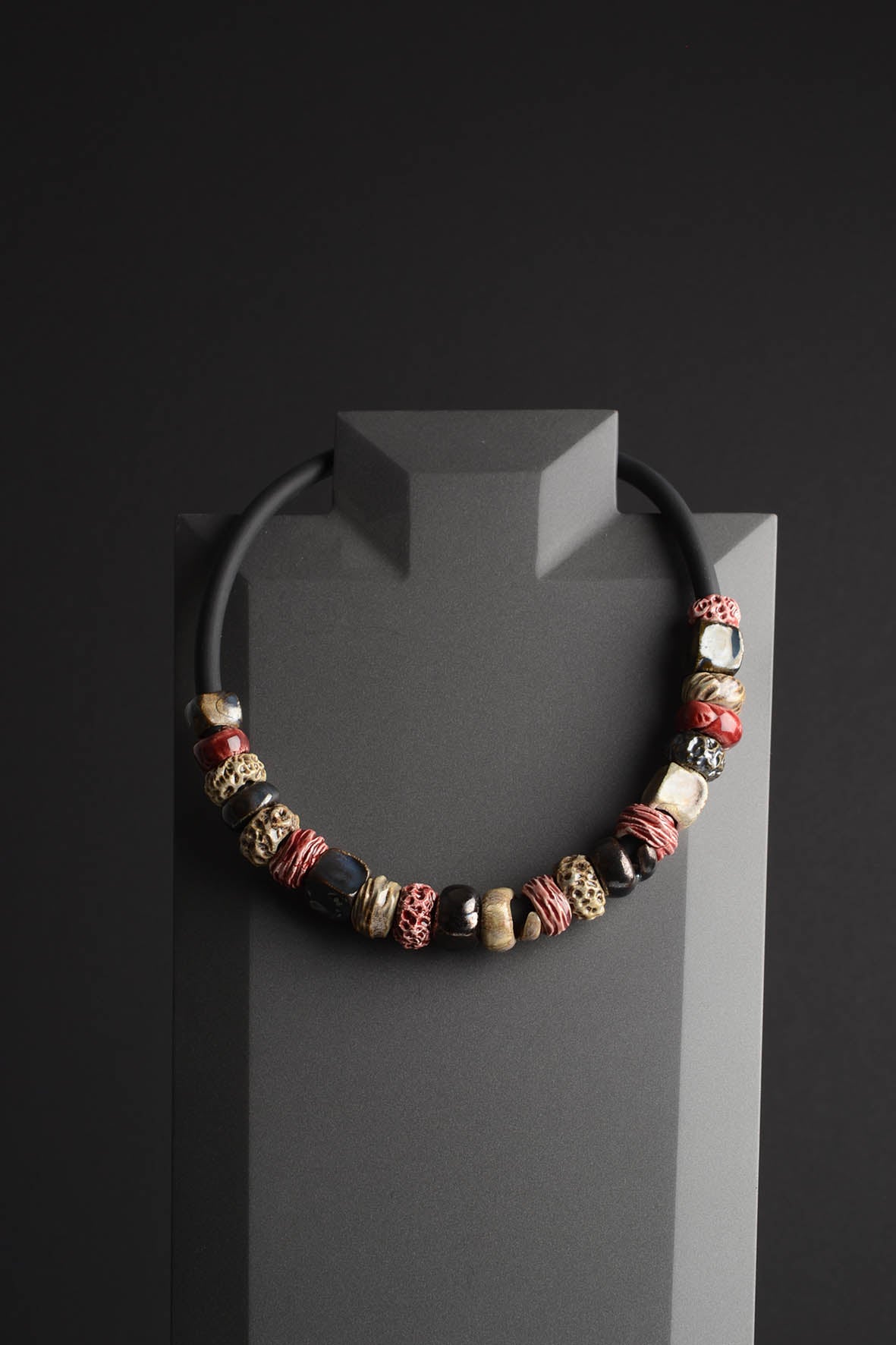 Vintage Burgundy Beads Necklace