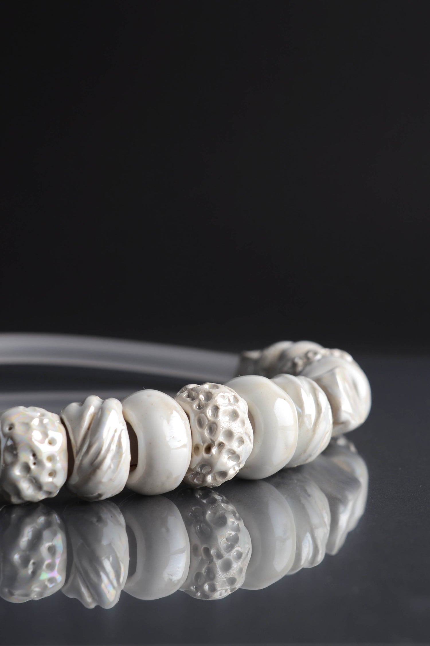 White Beads Big Necklace