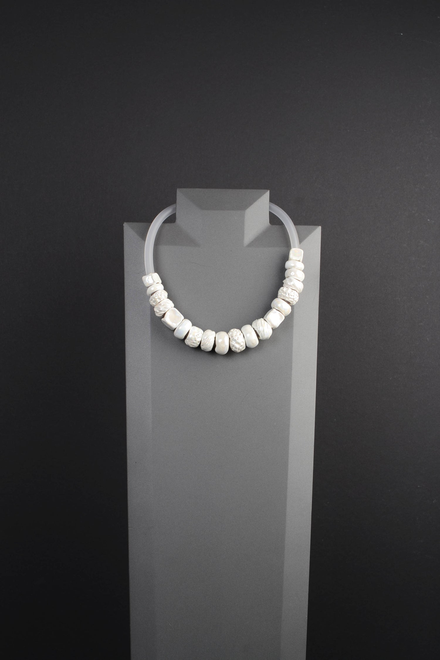 White Beads Big Necklace