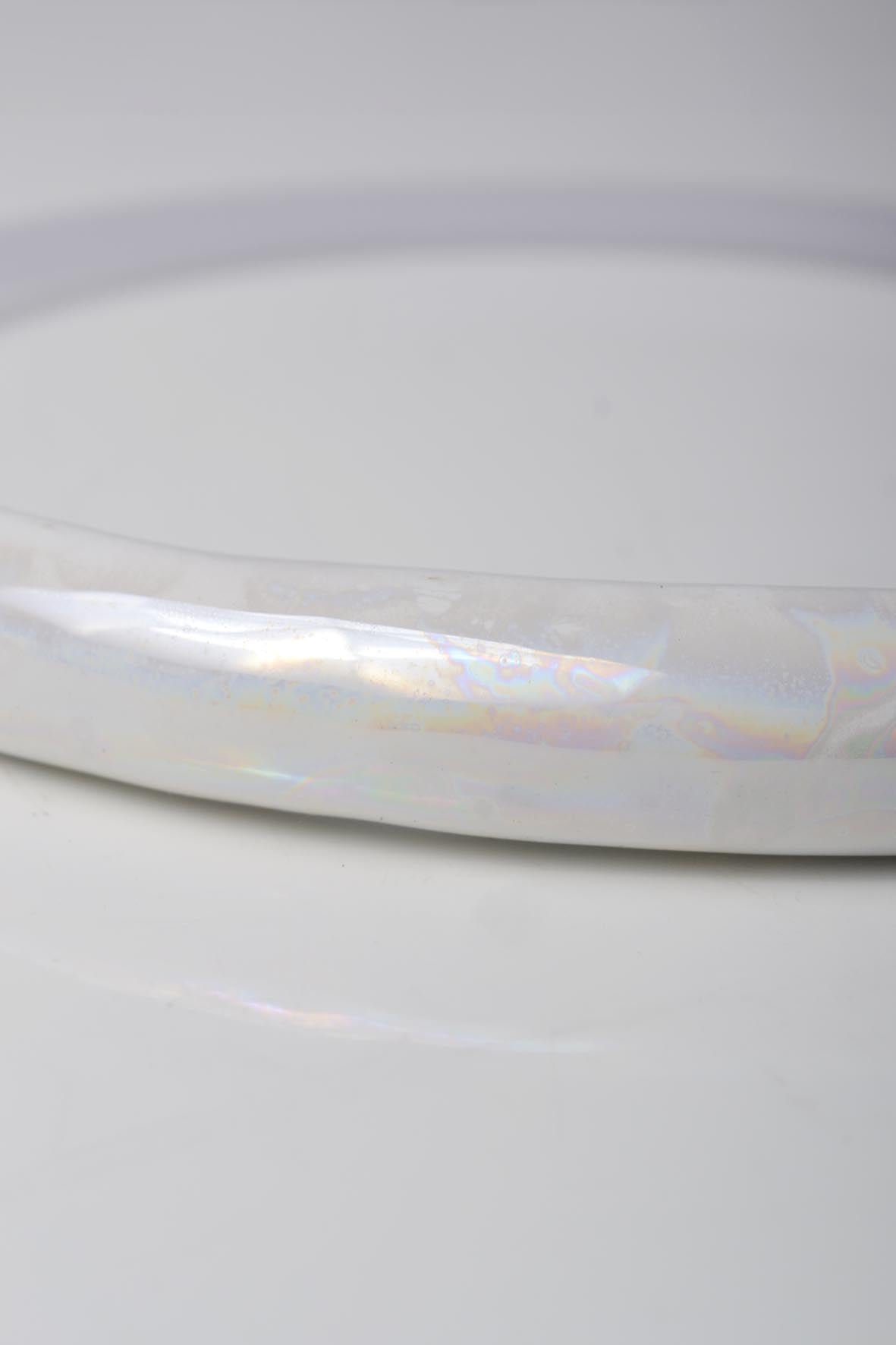 White Ceramic Minimalist Collar Necklace Handmade