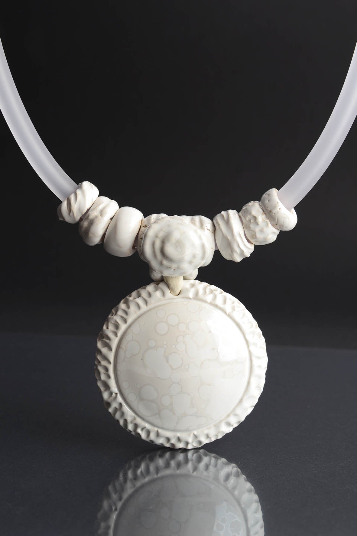 White Ceramic Statement Necklace for Women