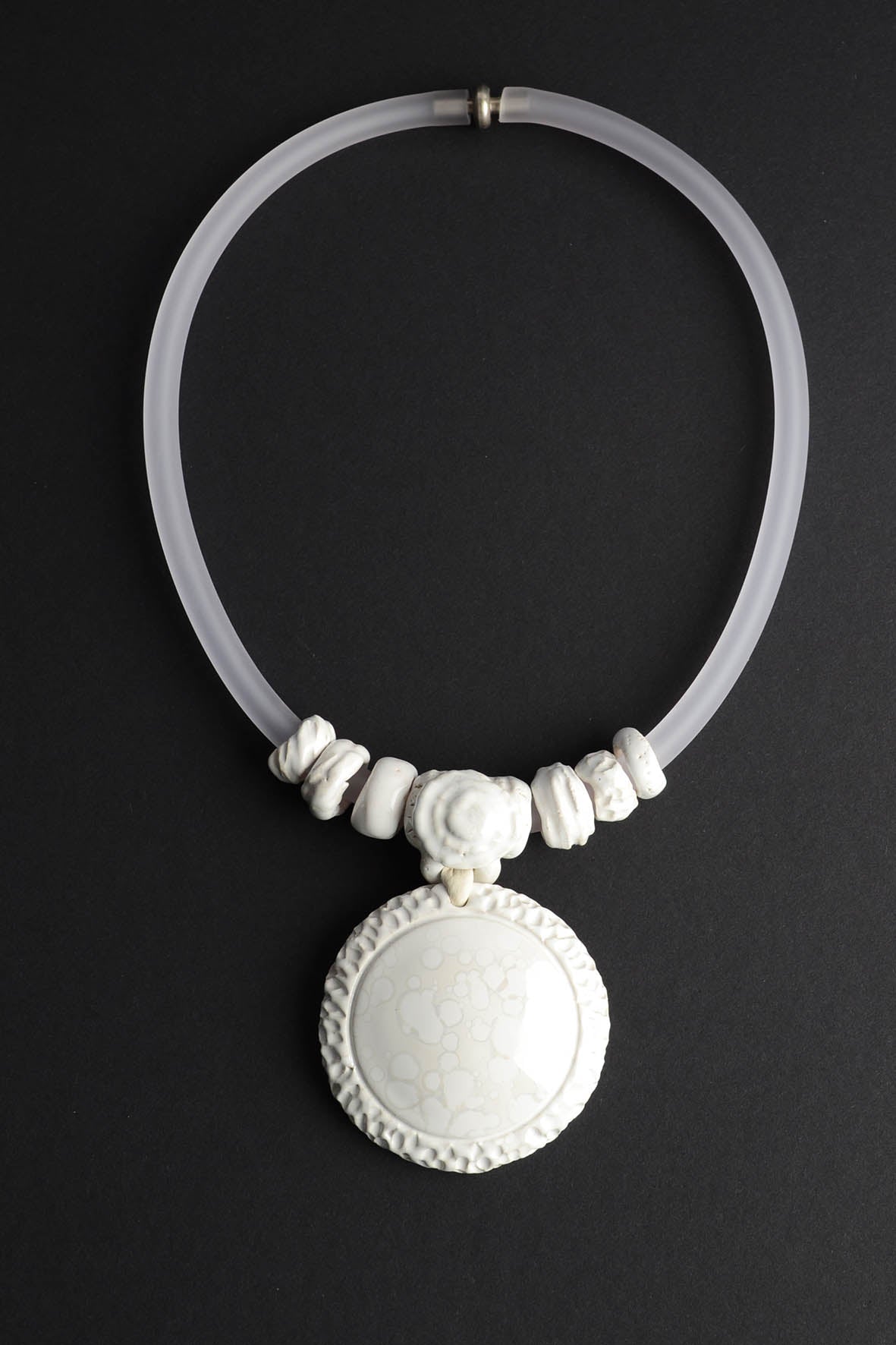 White Ceramic Statement Necklace for Women
