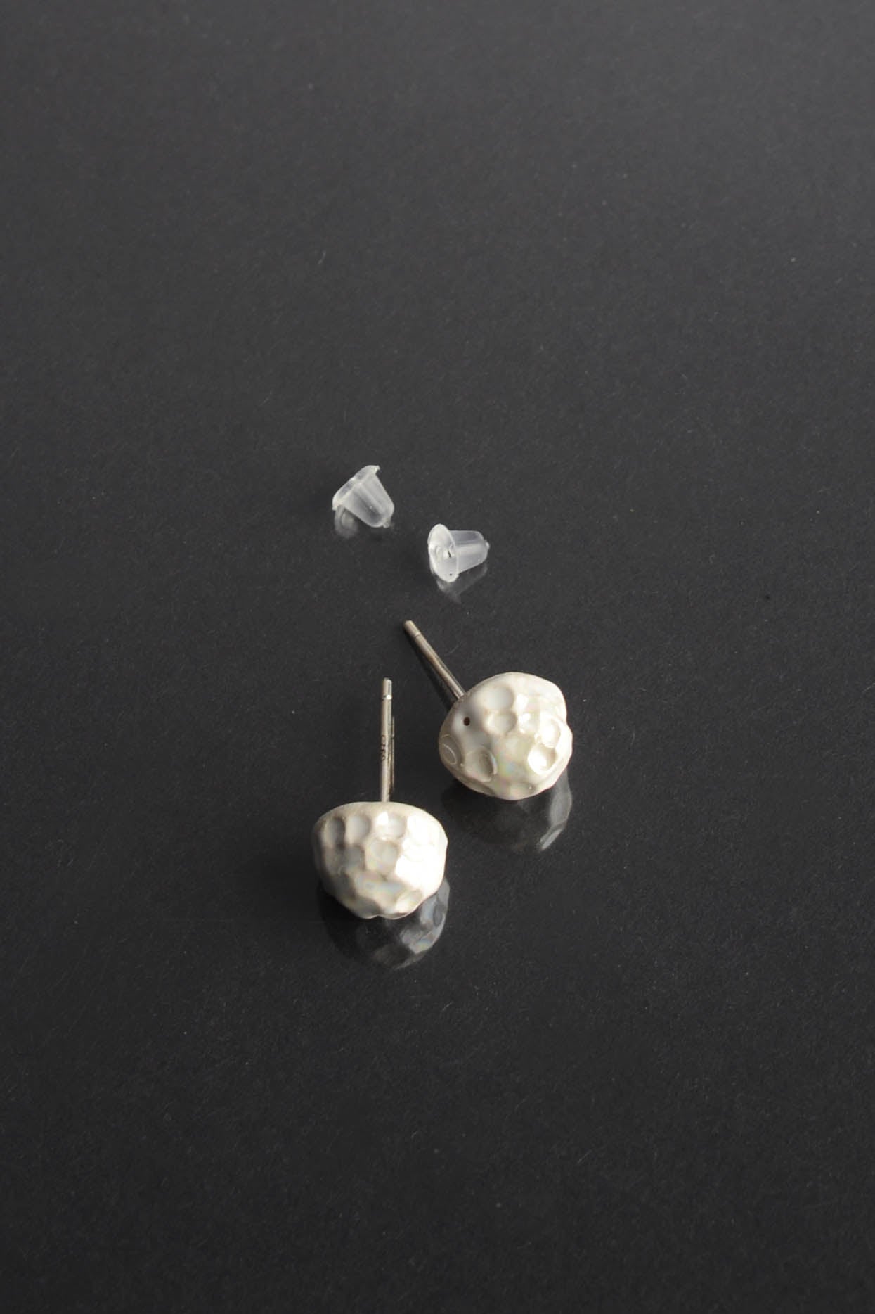 White Stud Earrings