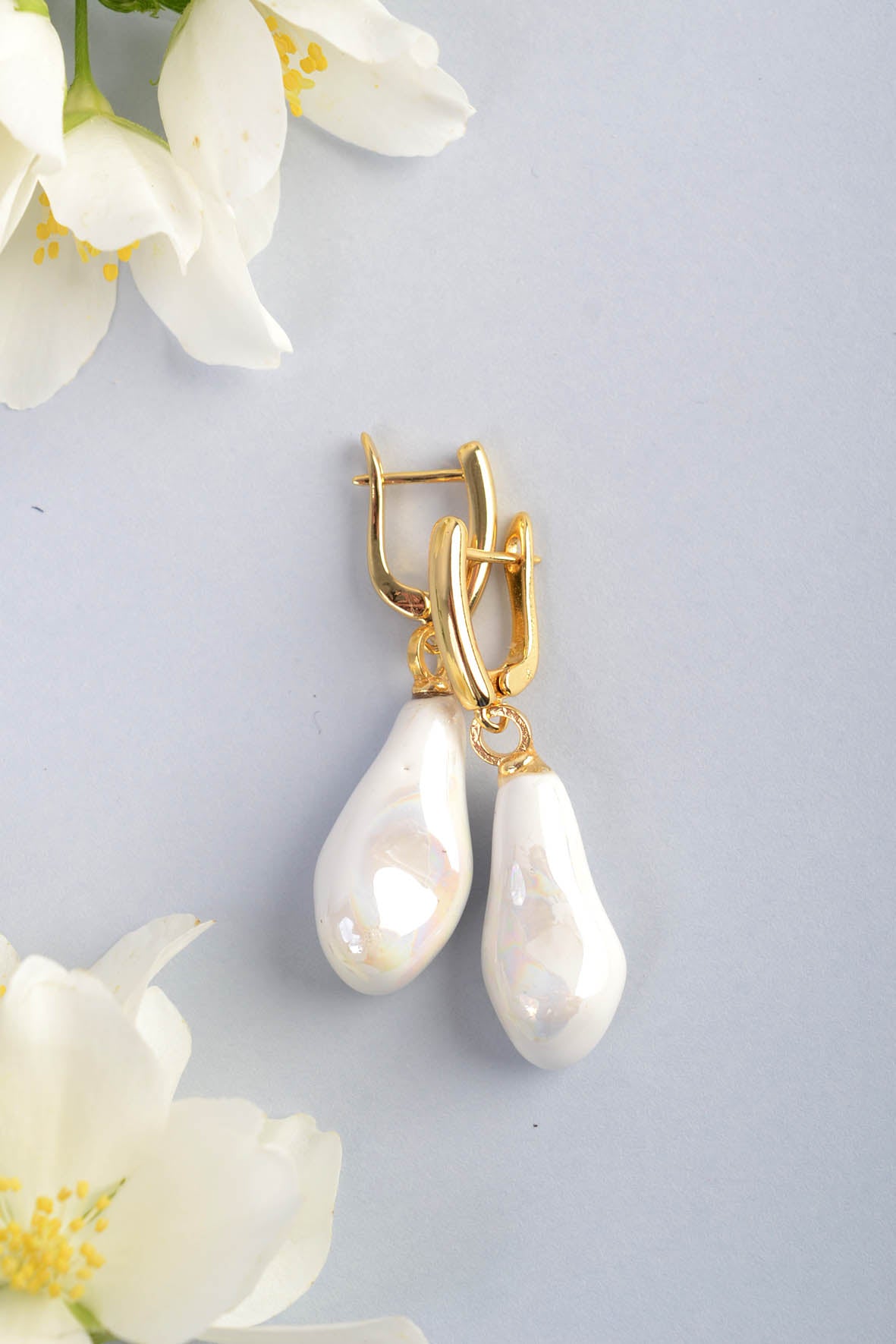 White Women's Asymmetrical Earrings