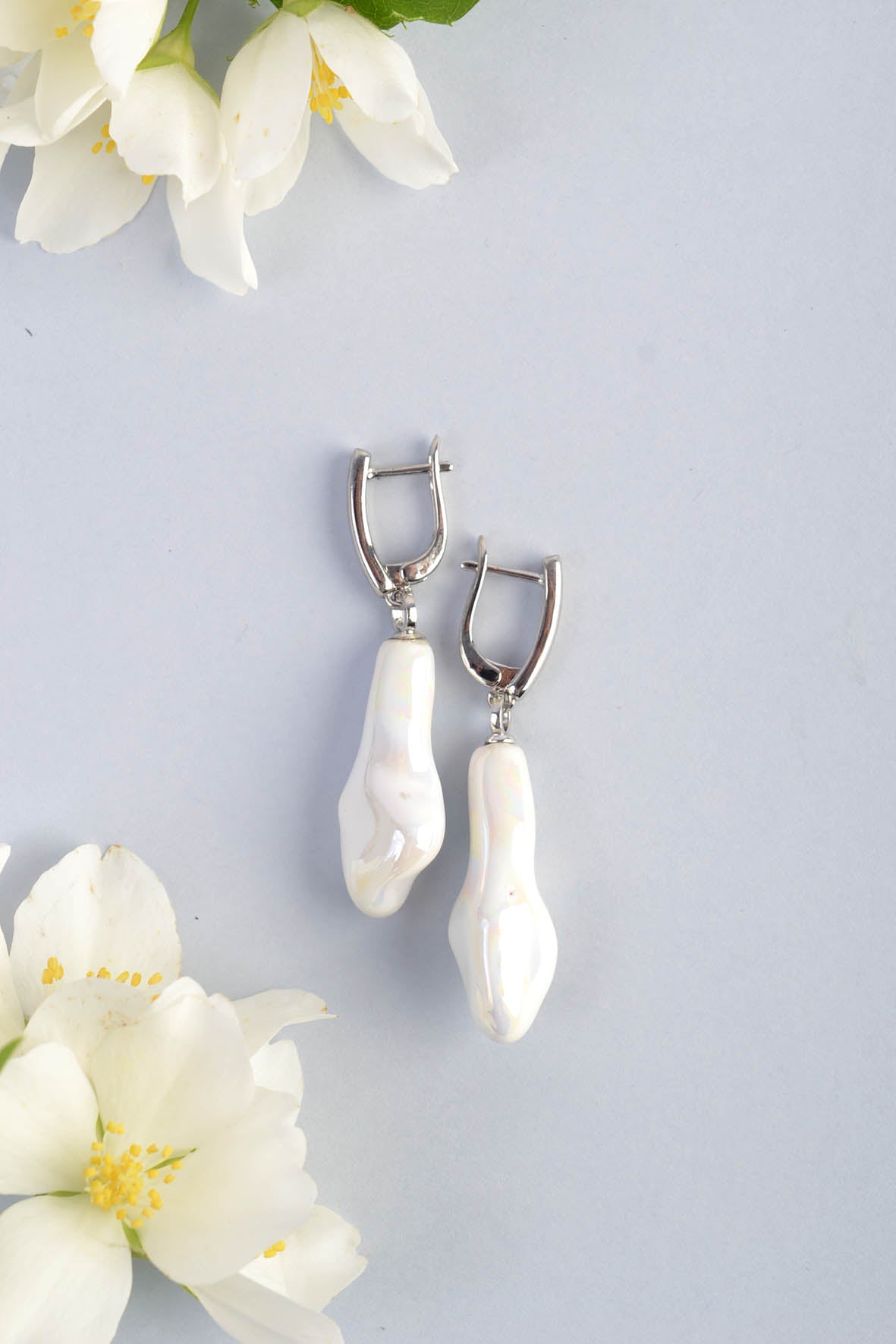 White Women's Asymmetrical Earrings