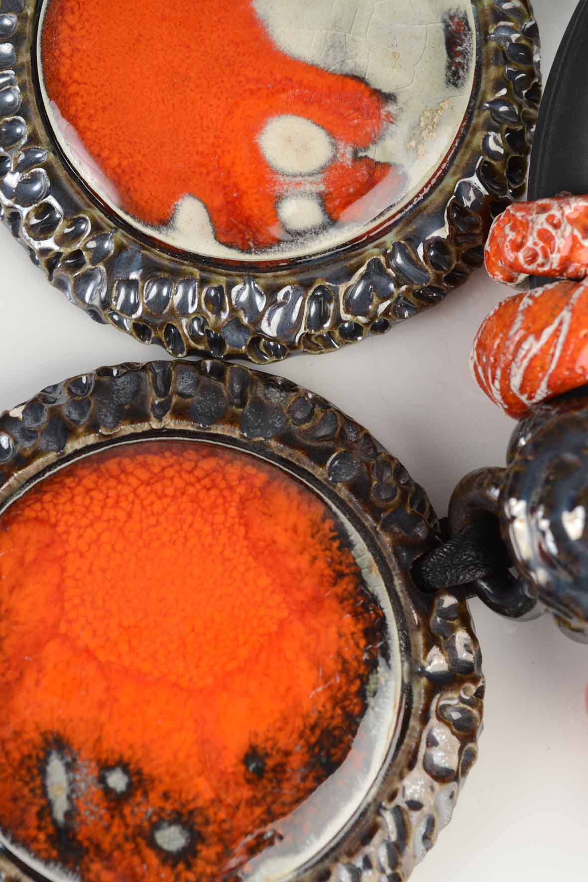 Women Orange Pendant – Edgy Ceramic Necklace