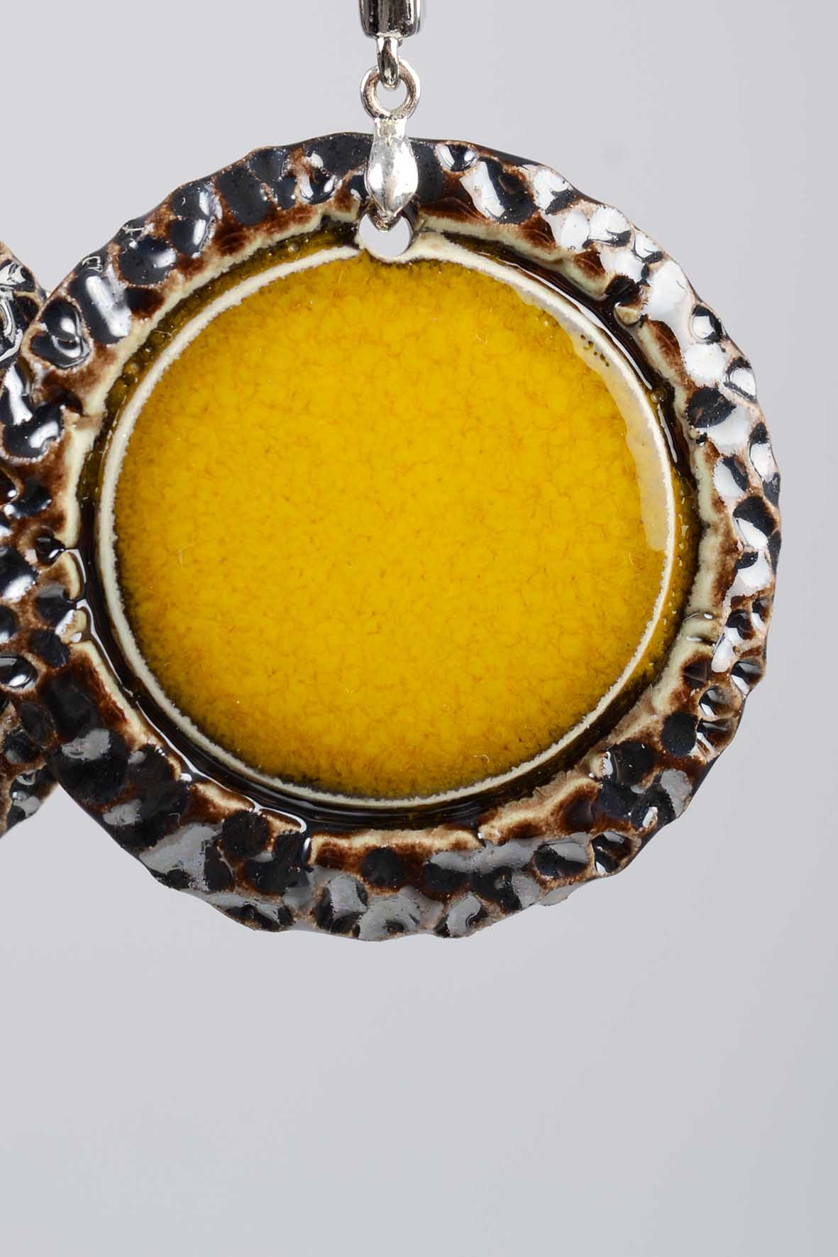 Women Yellow Earrings – Big Round Statement Earrings