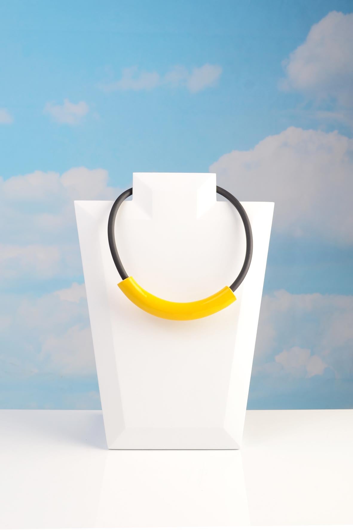 Yellow Ceramic Necklace - Contemporary Ceramic Jewelry