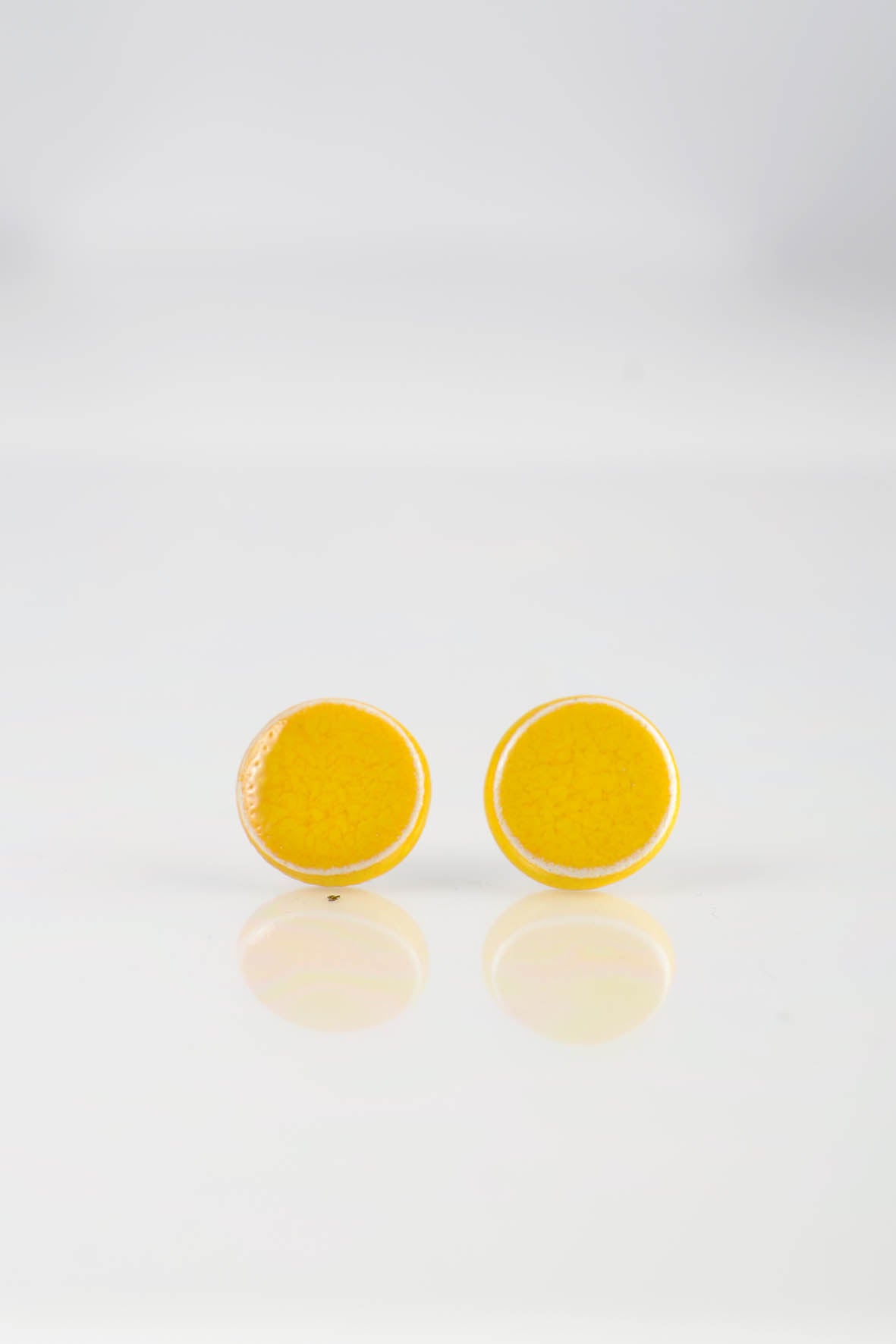 Yellow Ceramic Stud Earrings