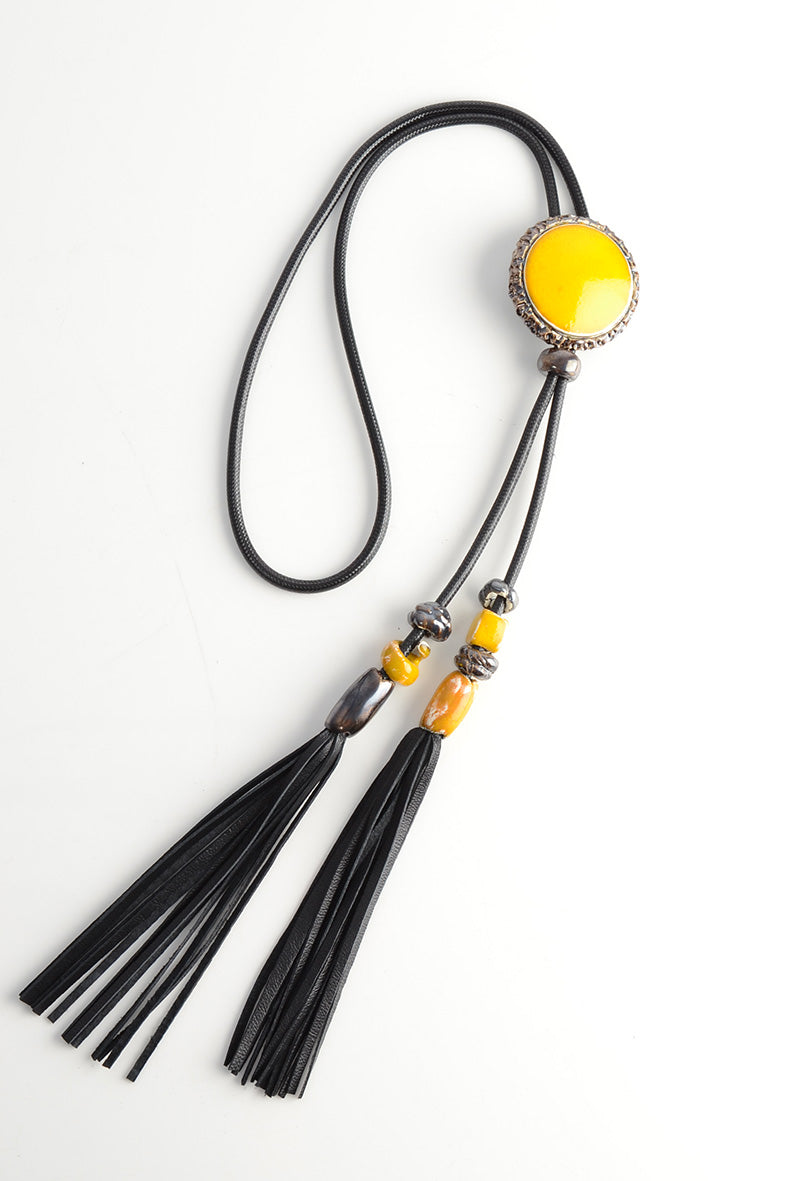 Yellow Rodeo Style Necklace