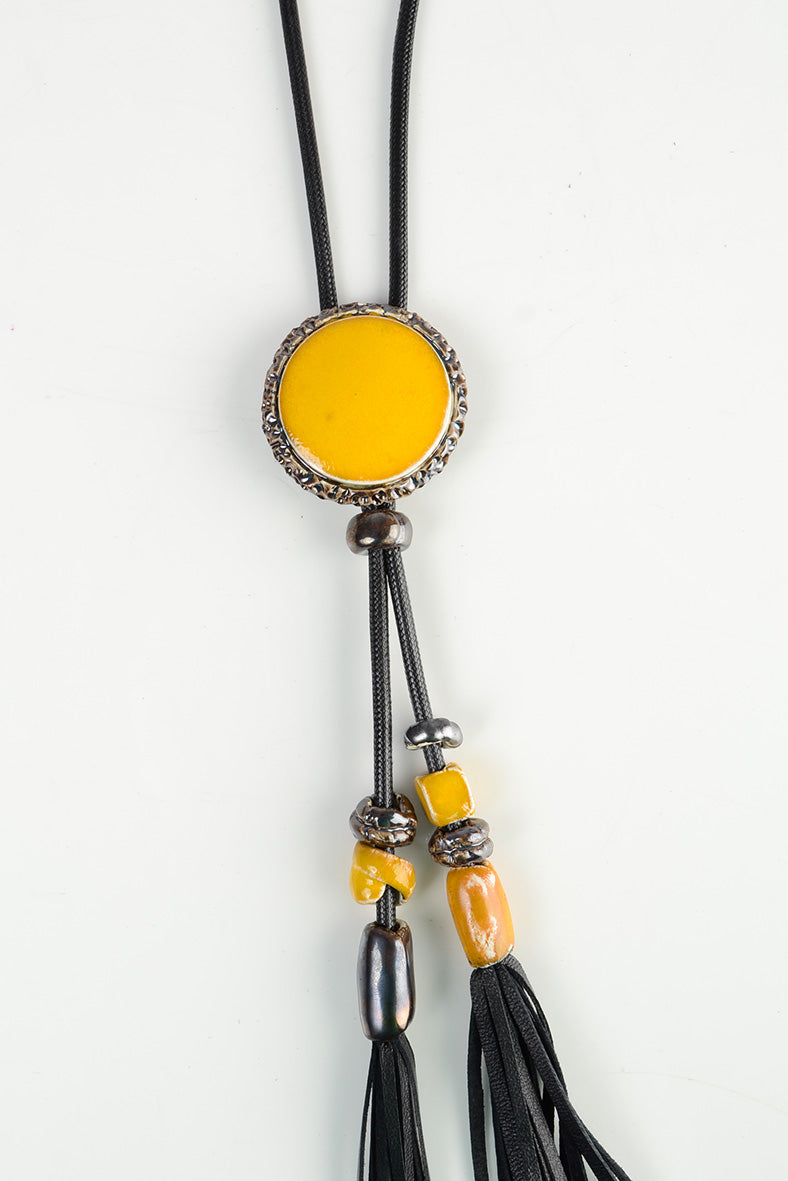 Yellow Rodeo Style Necklace