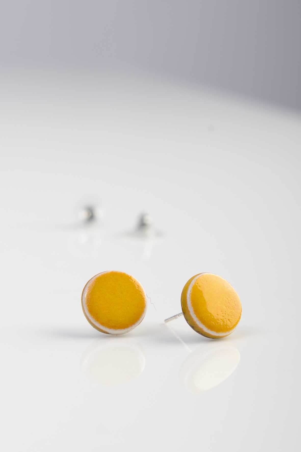Yellow Ceramic Stud Earrings