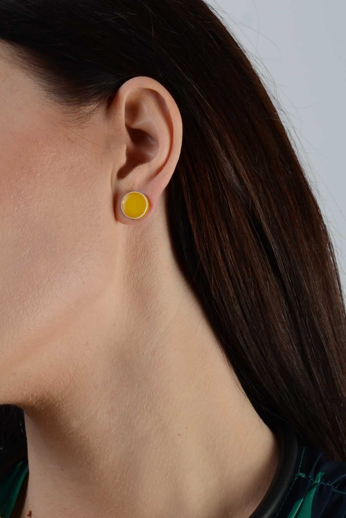 Yellow Ceramic Stud Earrings